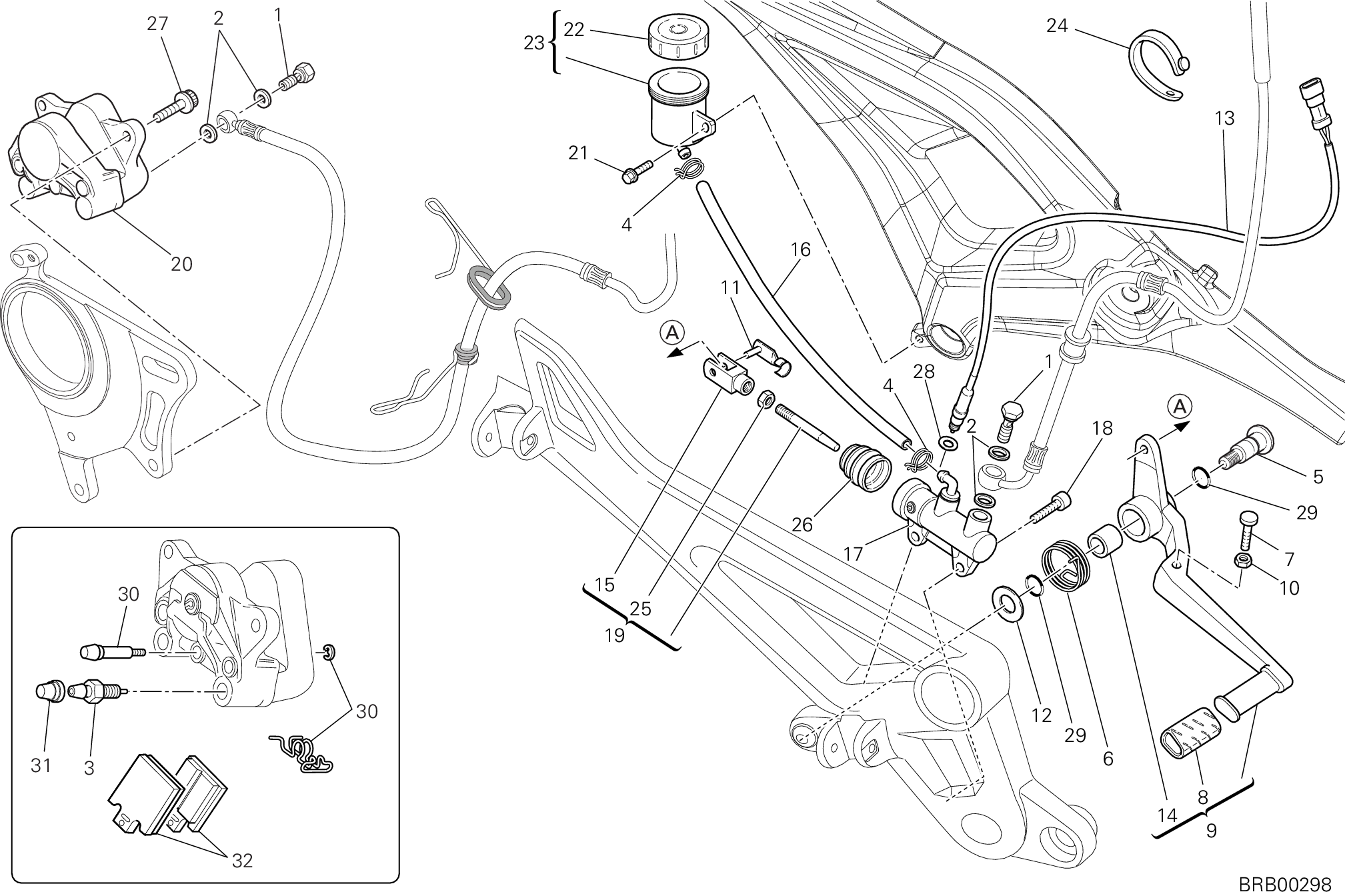 029 SYSTEME DE FREIN ARRIERE POUR MONSTER 796 ABS 2012