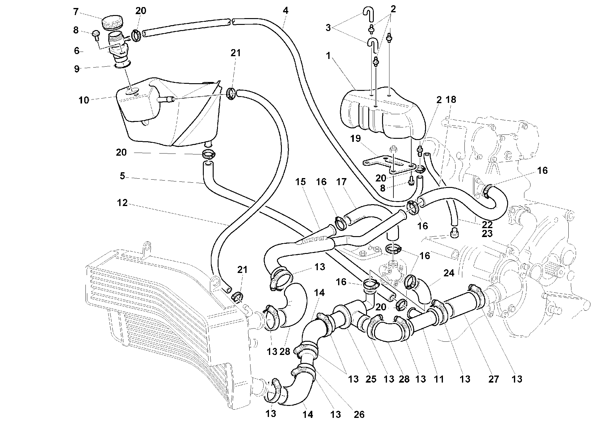 330 CIRCUIT DE REFROIDISSEMENT POUR SUPERBIKE 748 R 1999