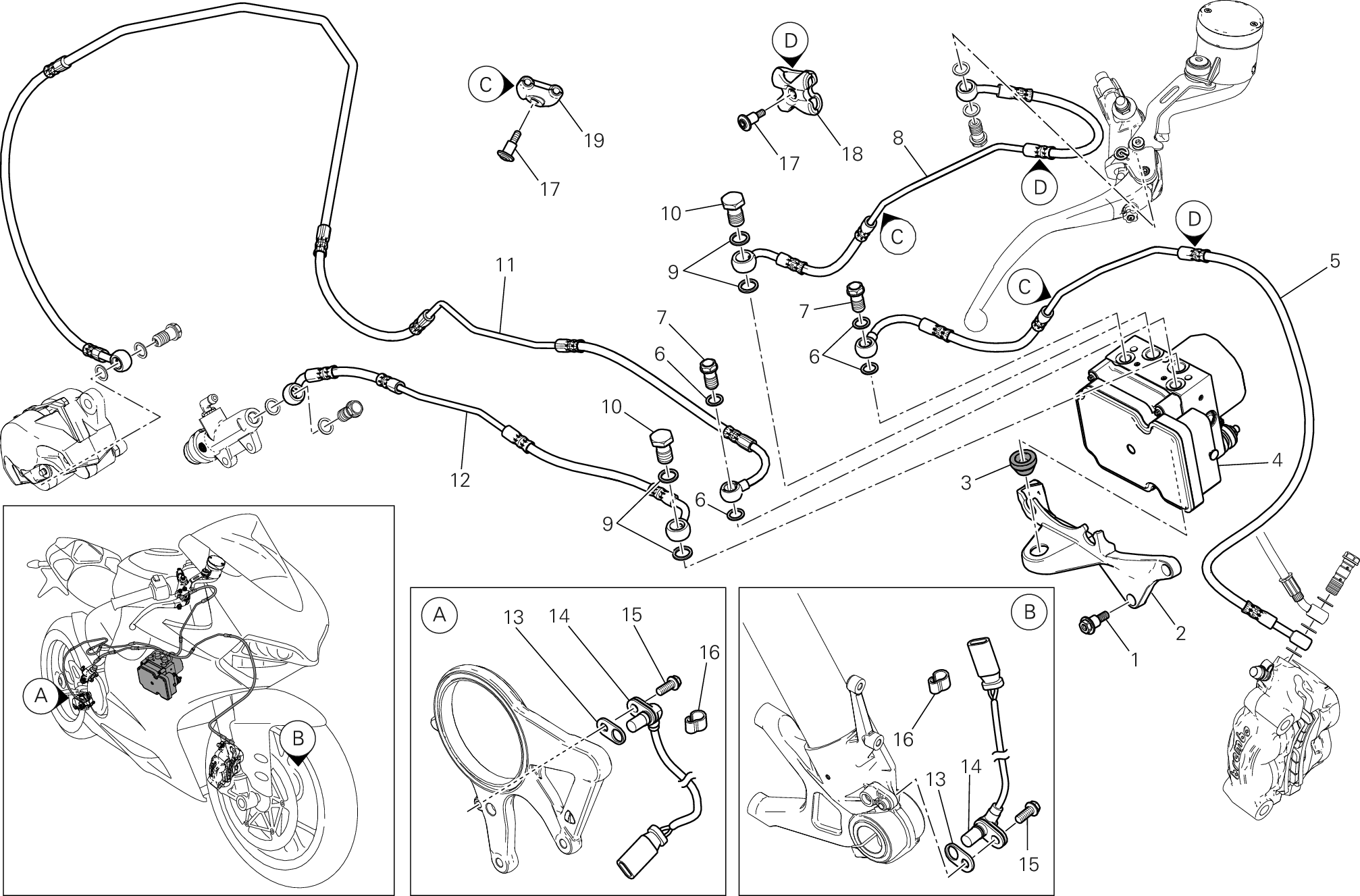 24A SYSTEME DE FREIN ABS POUR SUPERBIKE 1199 PANIGALE ABS 2012
