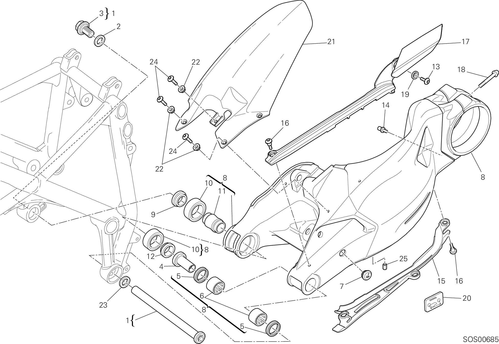 28A BRAS OSCILLANT POUR STREETFIGHTER S 2013