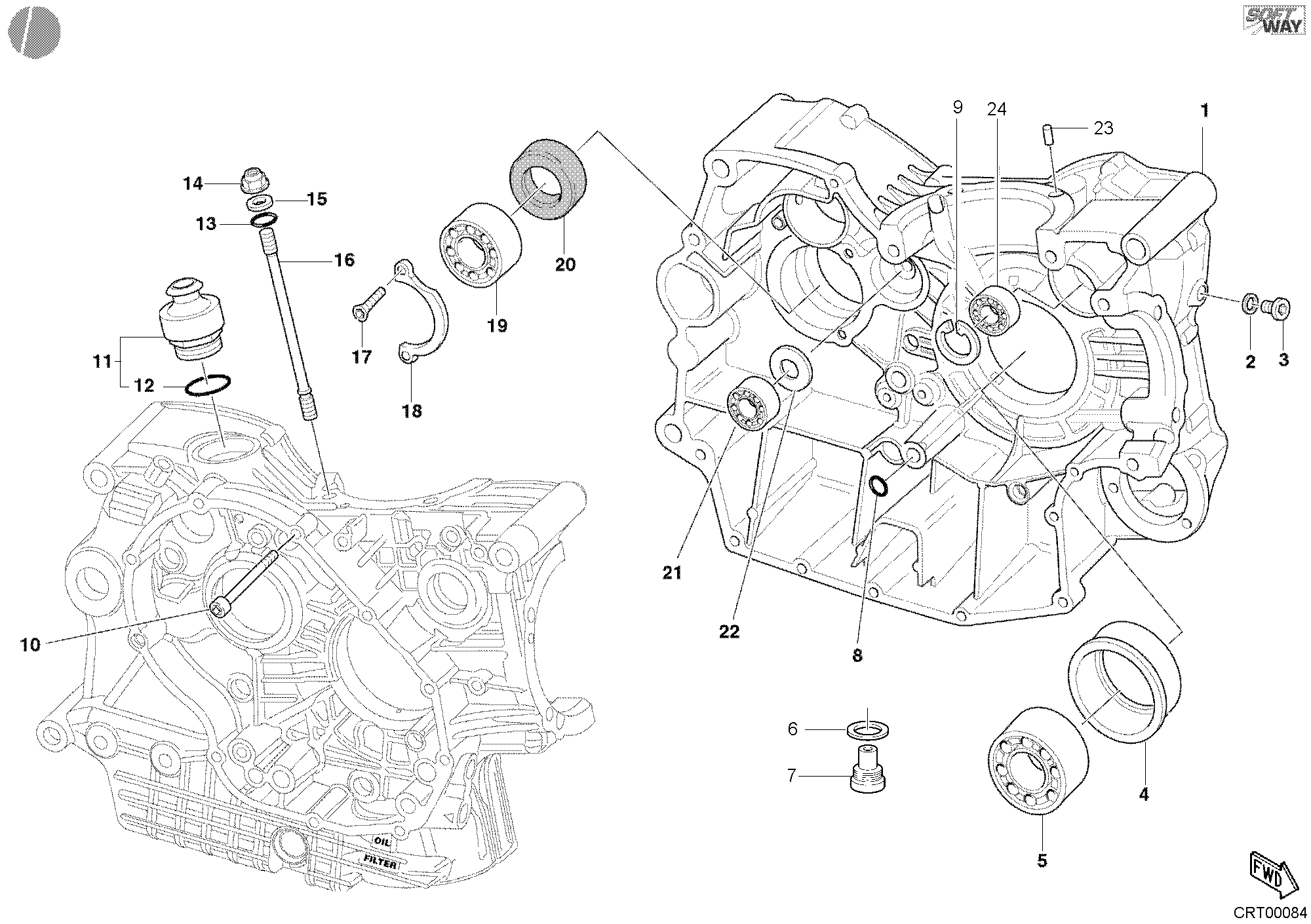 010 CARTER MOTEUR POUR SUPERBIKE 998 2002