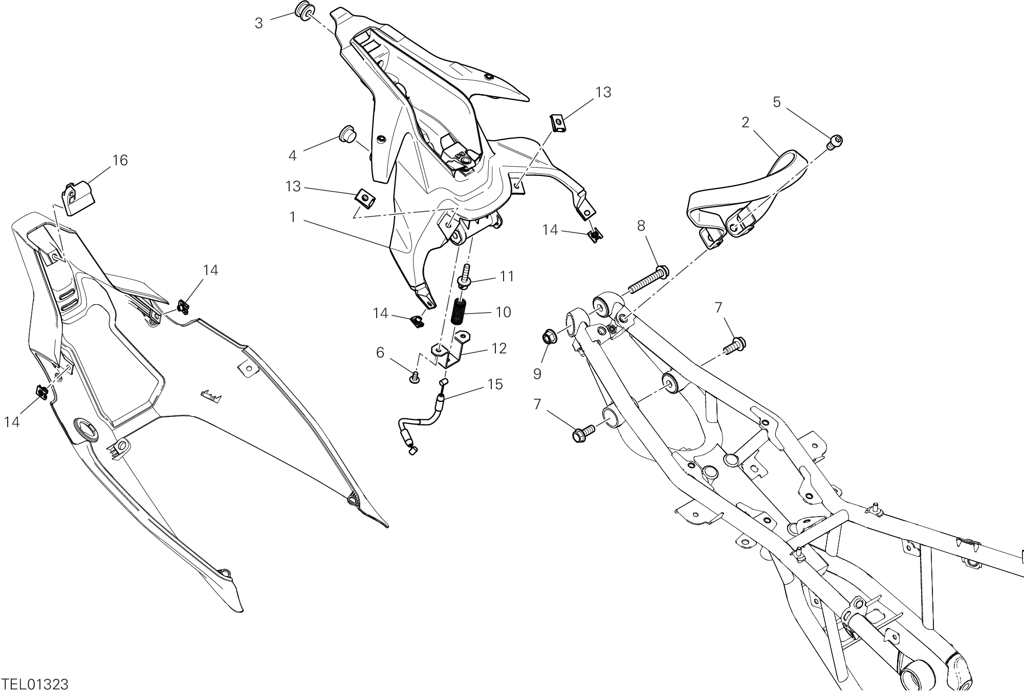 33C COUVETTE PORTE OBJETS POUR SUPERBIKE PANIGALE V2 2020