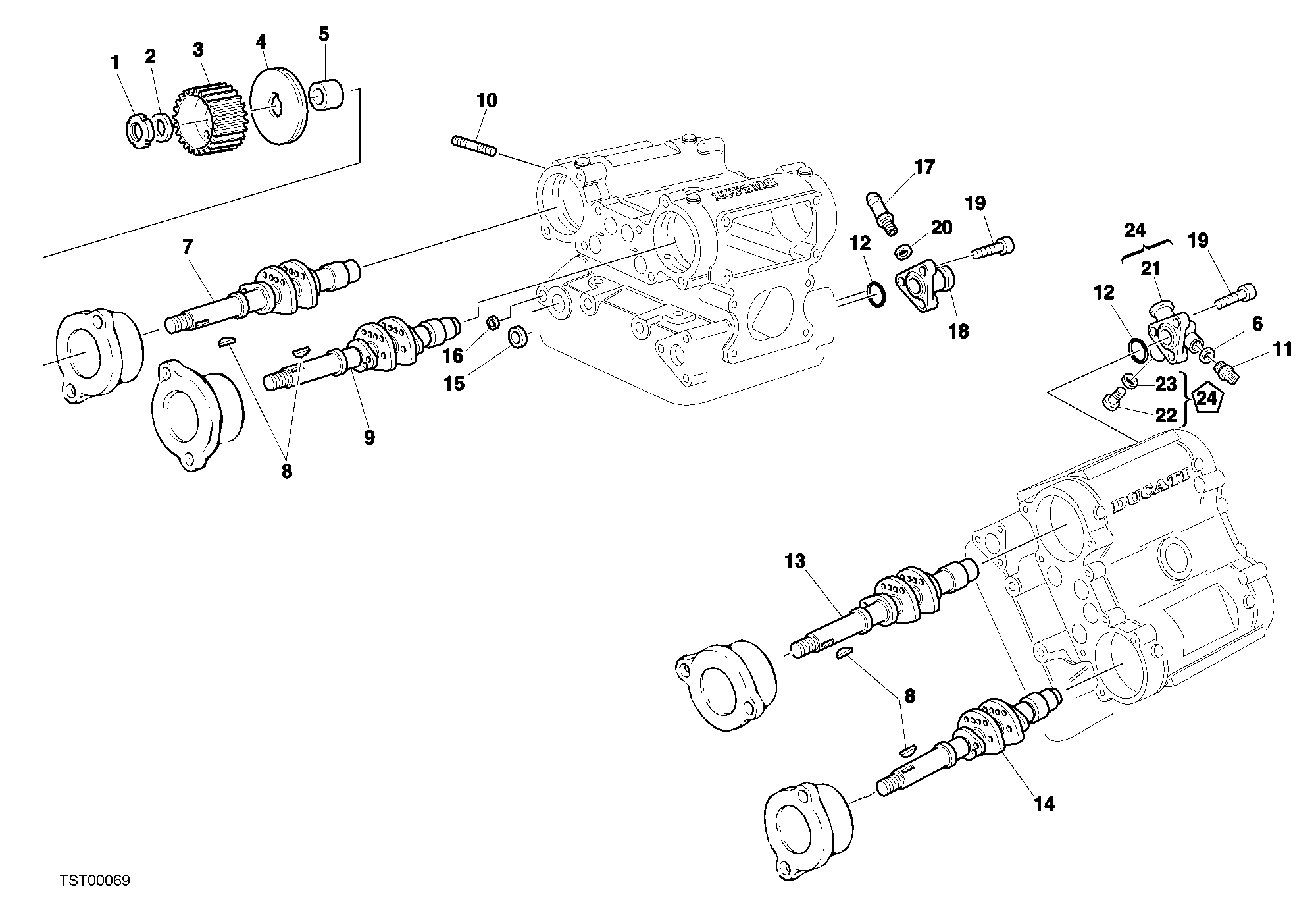 014 ARBRE A CAMES POUR SUPERBIKE 748 RS 2001