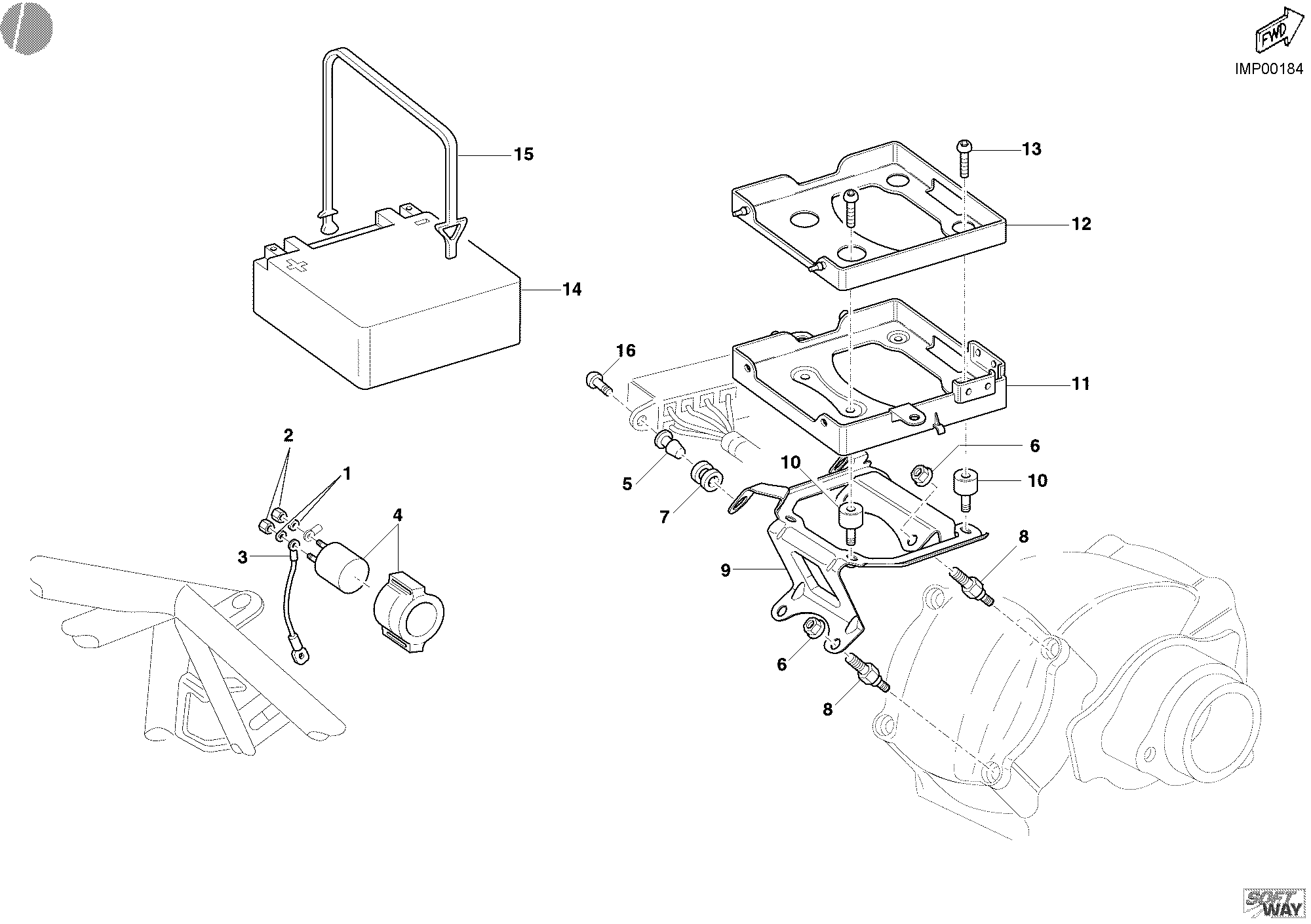 020 BATTERIE POUR MONSTER 1000 2003