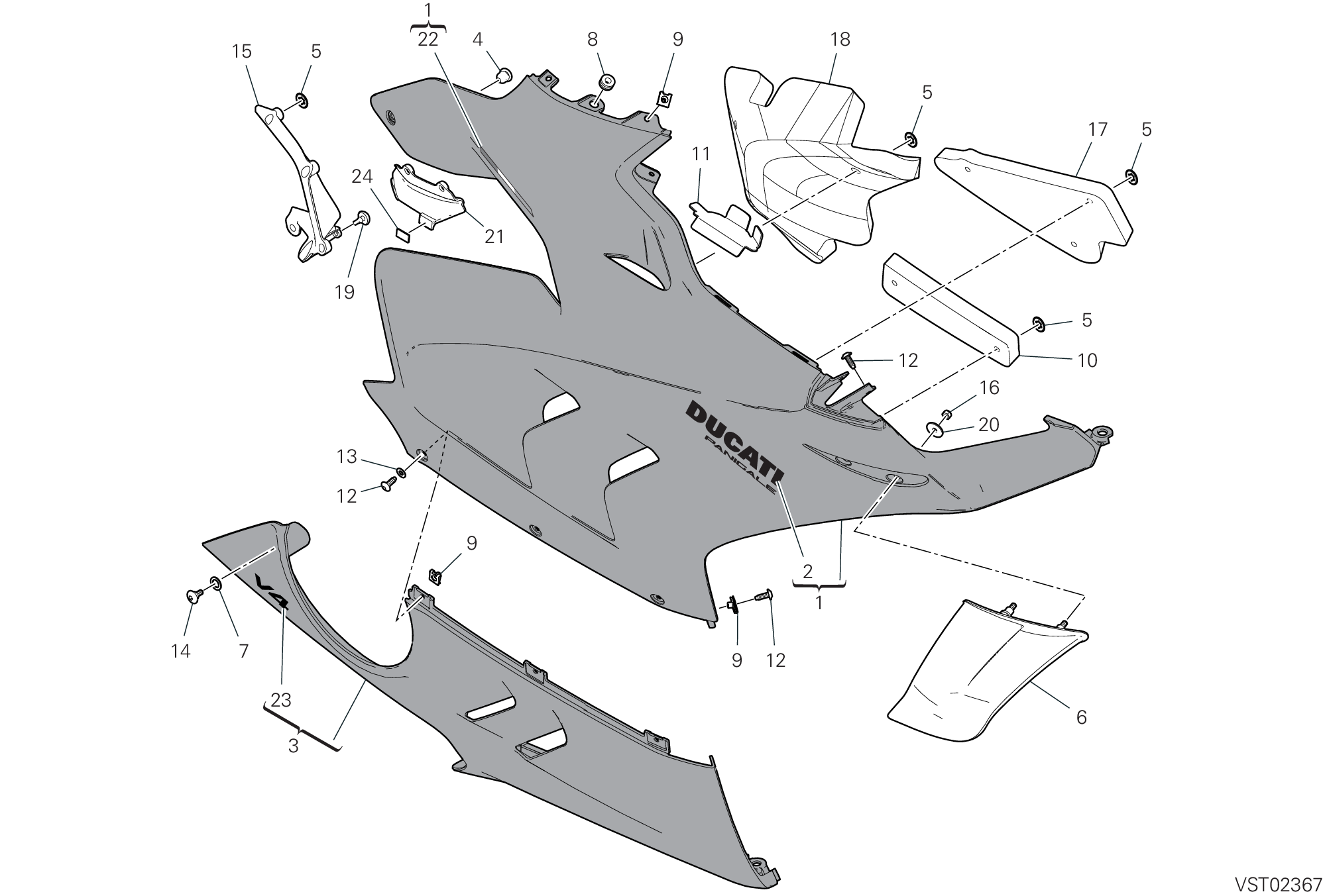 37B CARENE DROITE POUR SUPERBIKE PANIGALE V4 2022