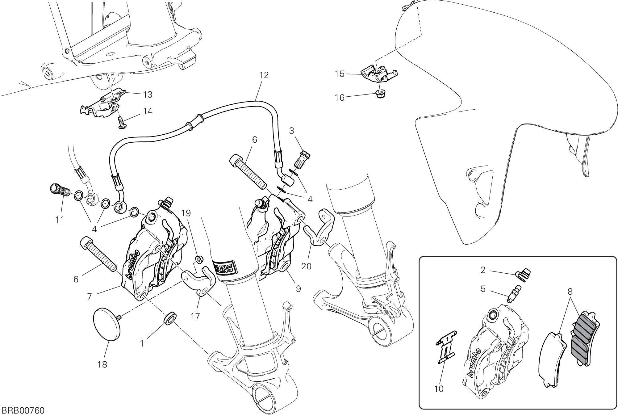 20B SYSTEME DE FREIN AVANT POUR SUPERBIKE PANIGALE V4 SP2 2022