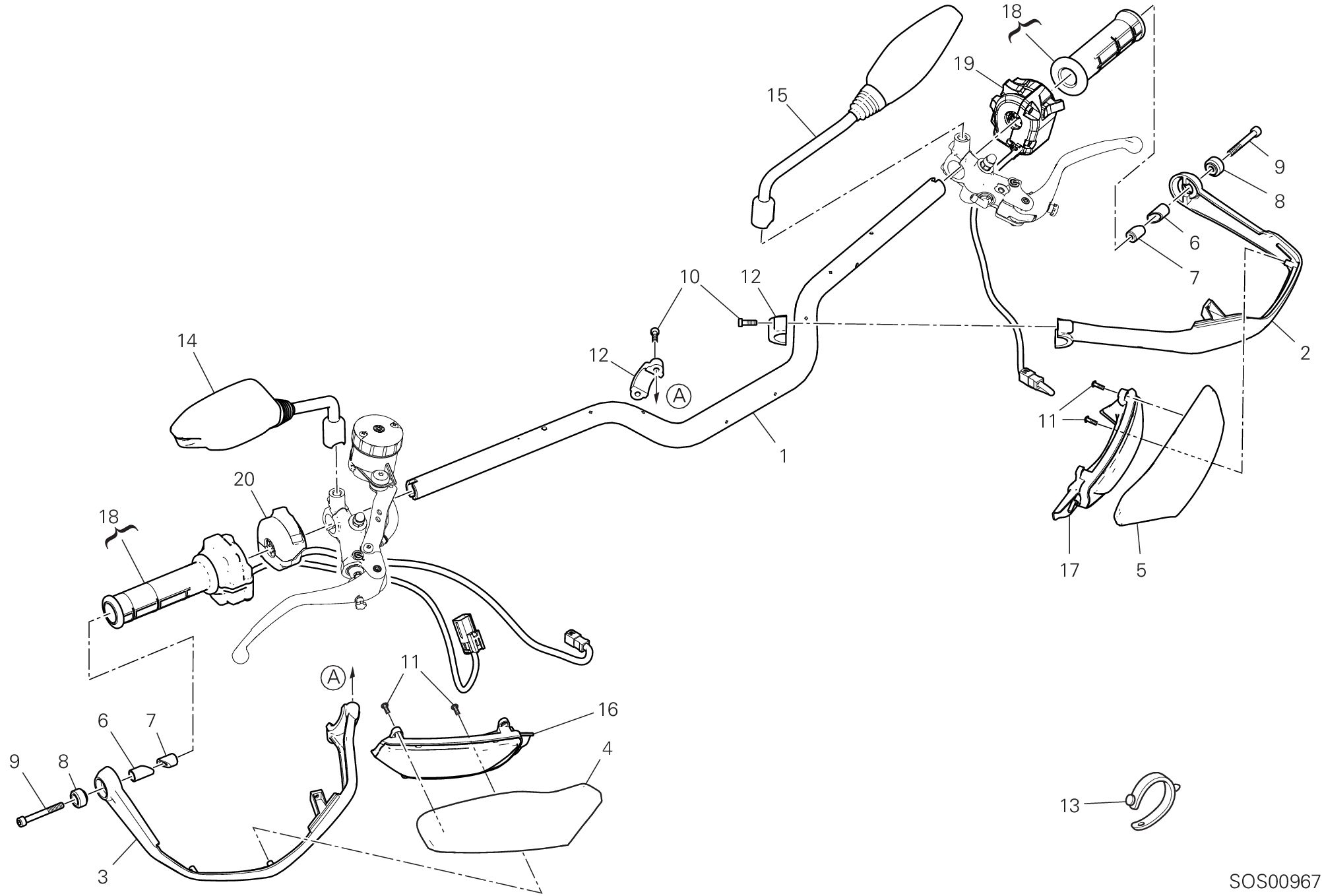 21A GUIDON POUR HYPERMOTARD 950 2019