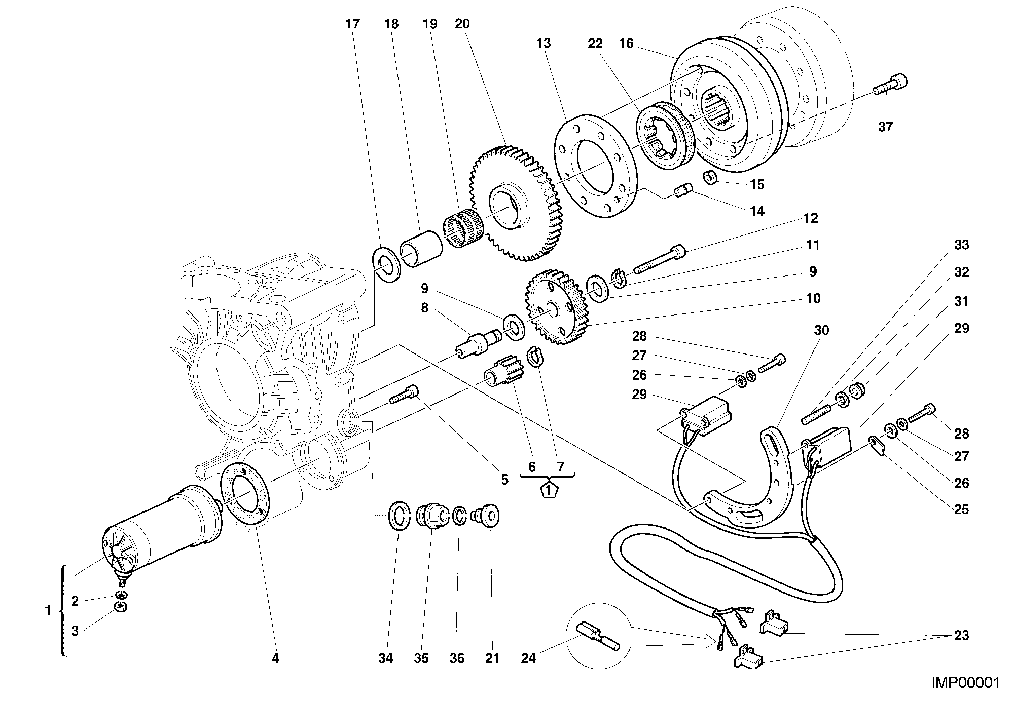 012 GENERATEUR MOTEUR DEMARRAGE POUR MONSTER 400 2000