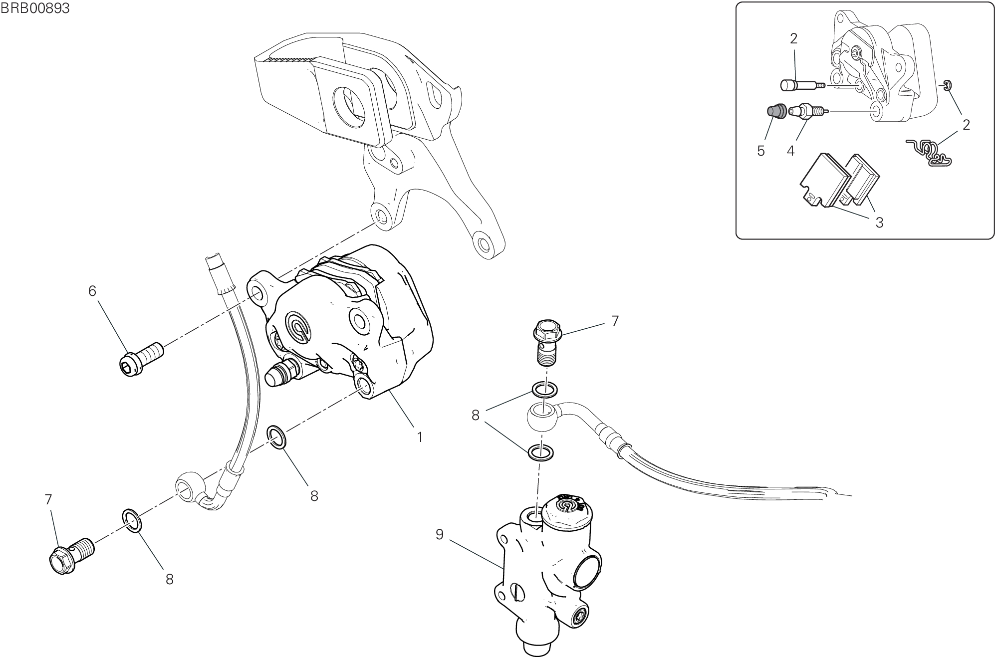 20D SYSTEME DE FREIN ARRIERE POUR SUPERBIKE PANIGALE V4 TRICOLORE 2025