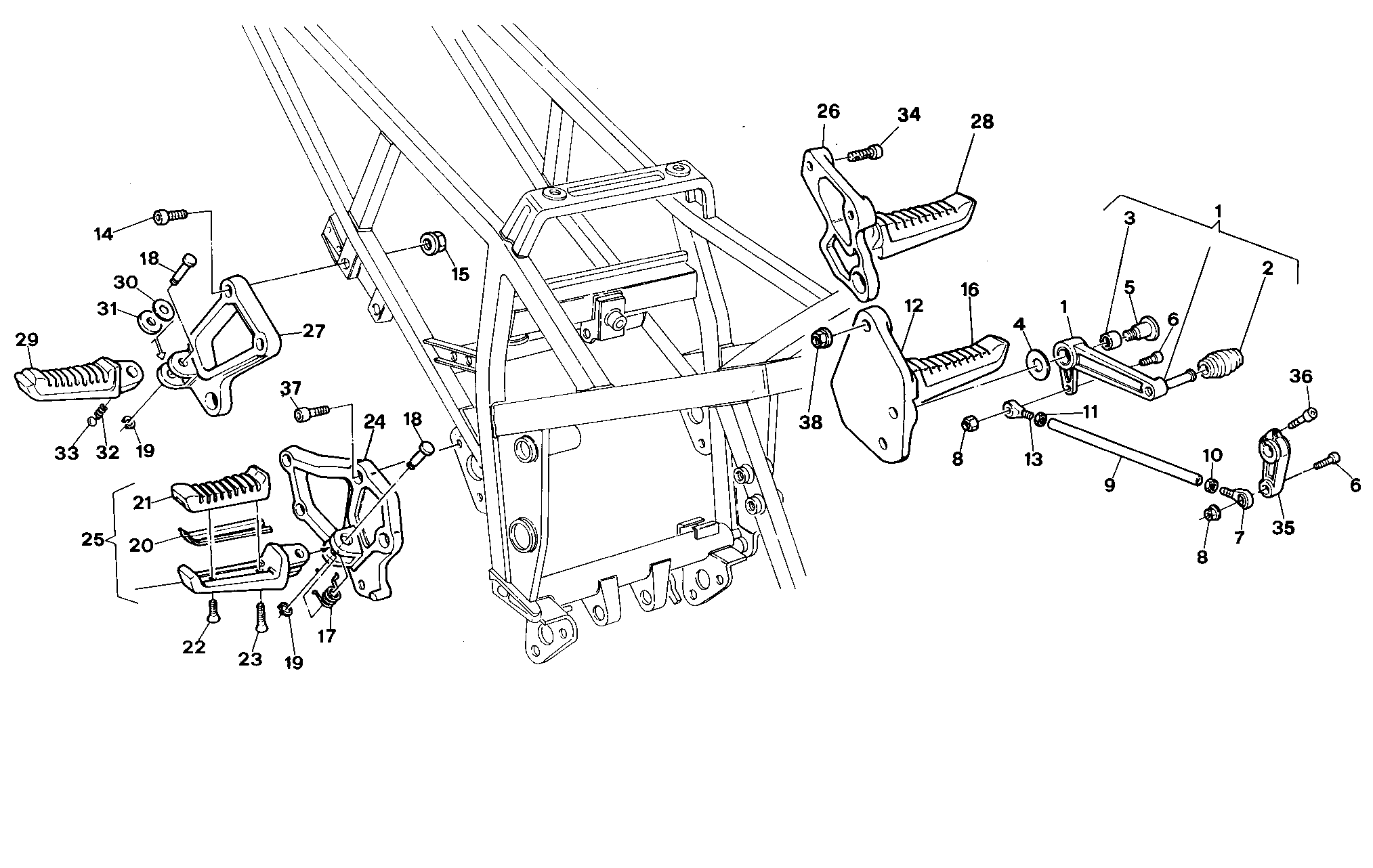025 REPOSE PIEDS POUR SUPERBIKE 907 IE 1993