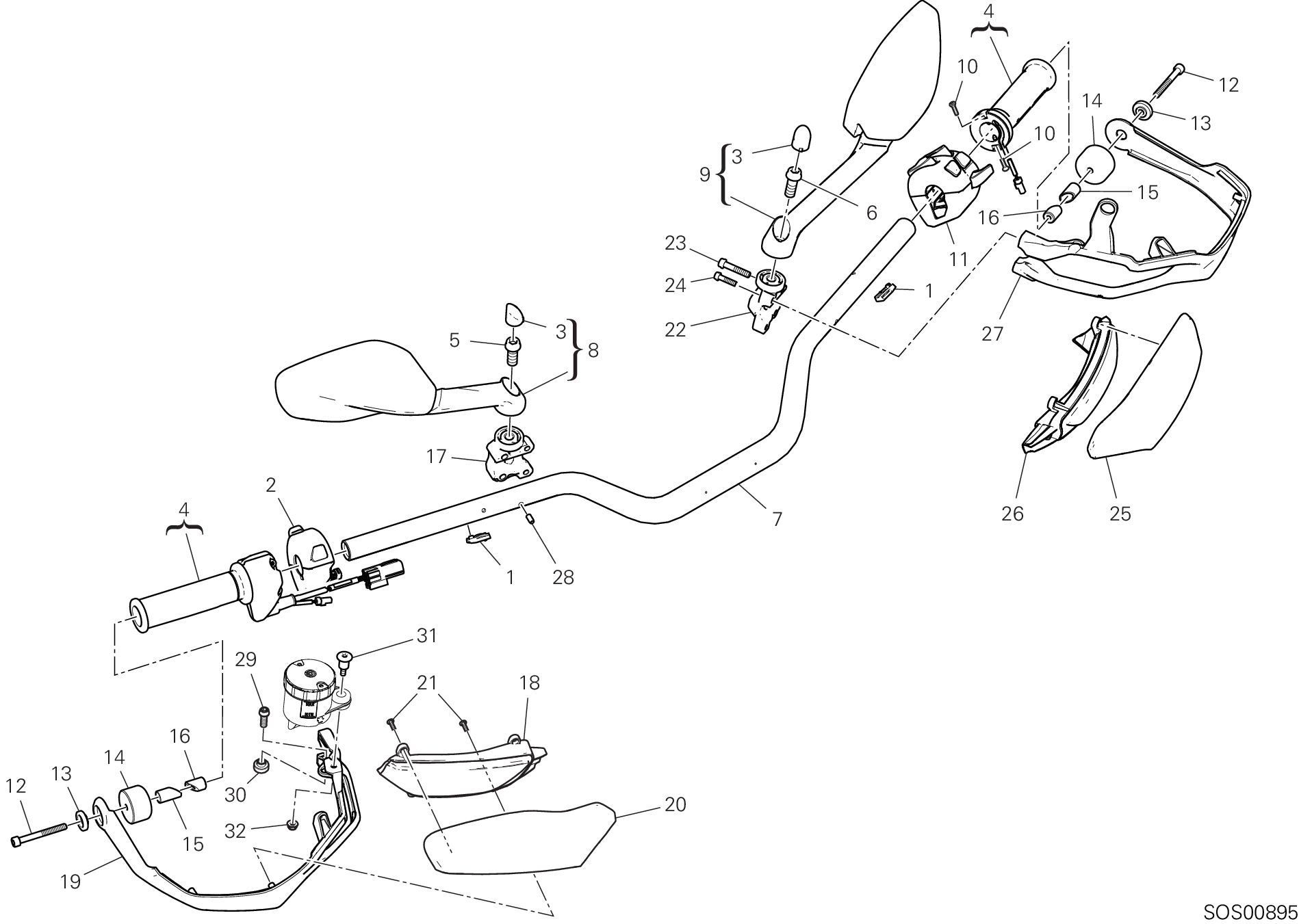 021 GUIDON POUR MULTISTRADA 1260 S TOURING 2018