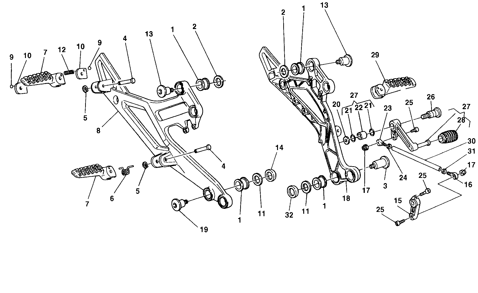 029 REPOSE PIEDS POUR MONSTER 750 1998