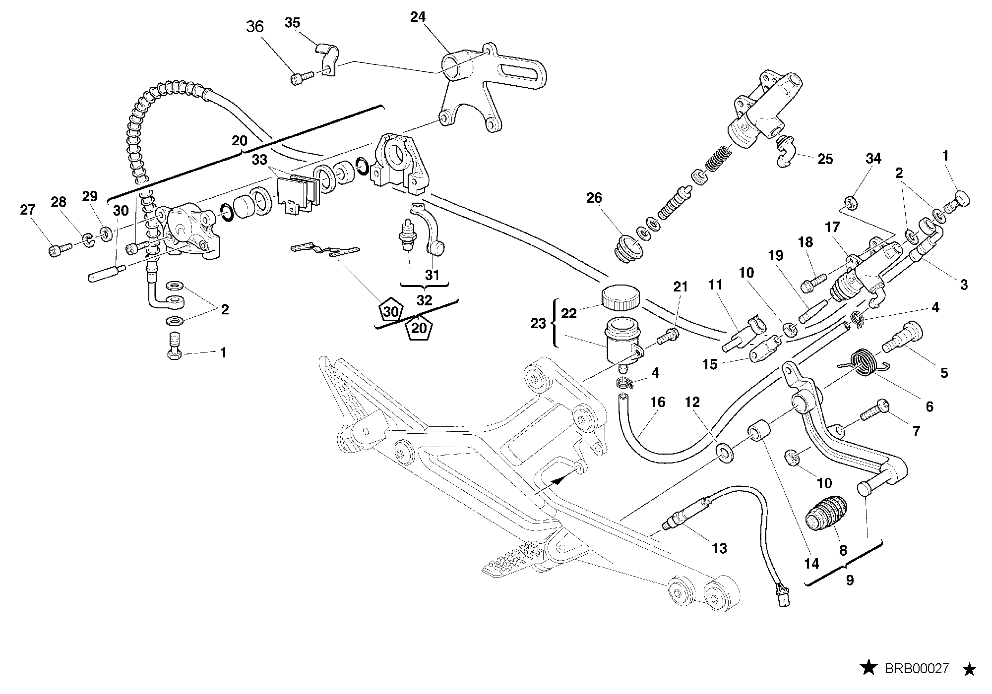 030 SYSTEME DE FREIN ARRIERE POUR MONSTER 400 2000