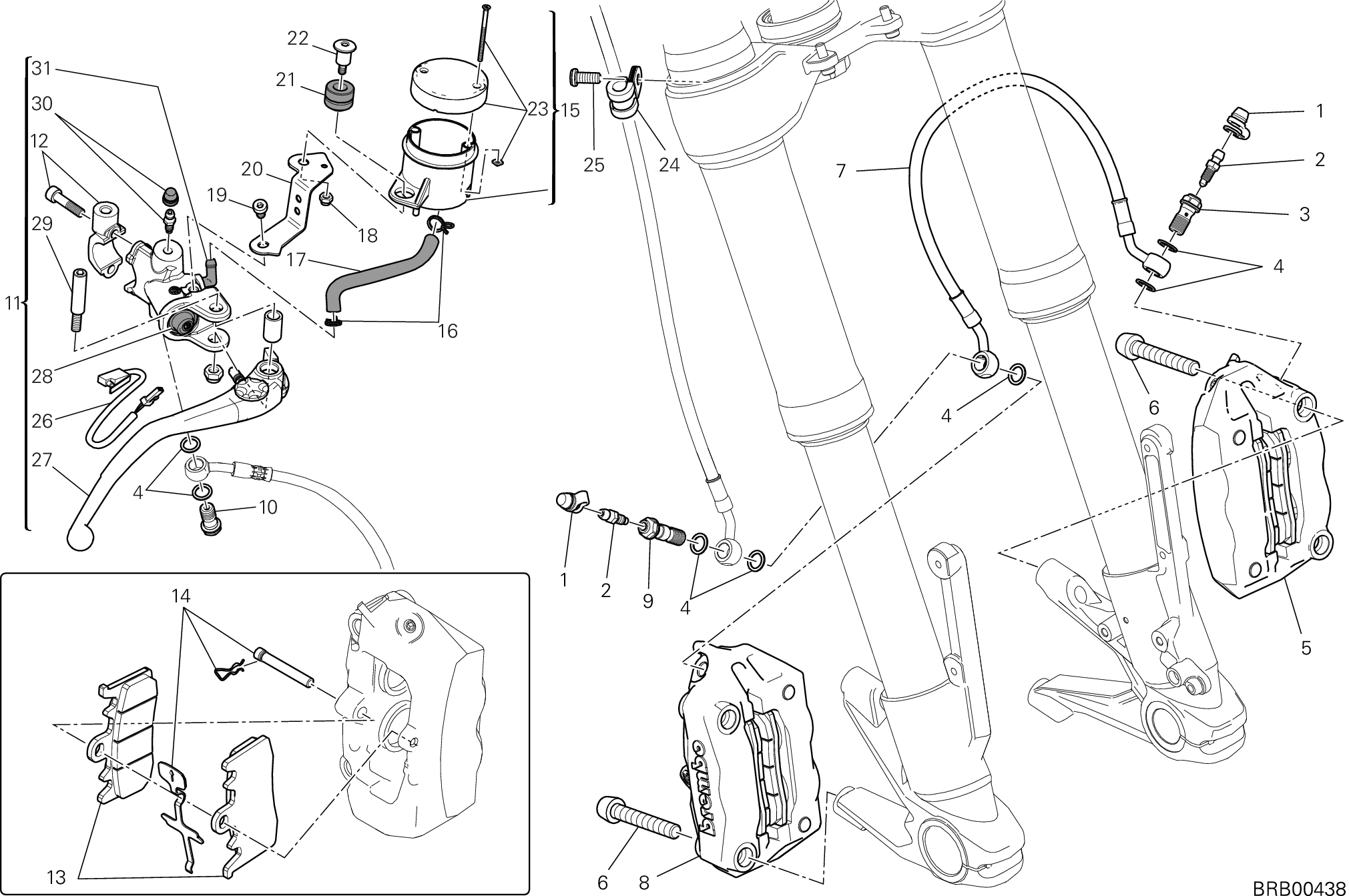 024 SYSTEME DE FREIN AVANT POUR HYPERMOTARD SP 2013