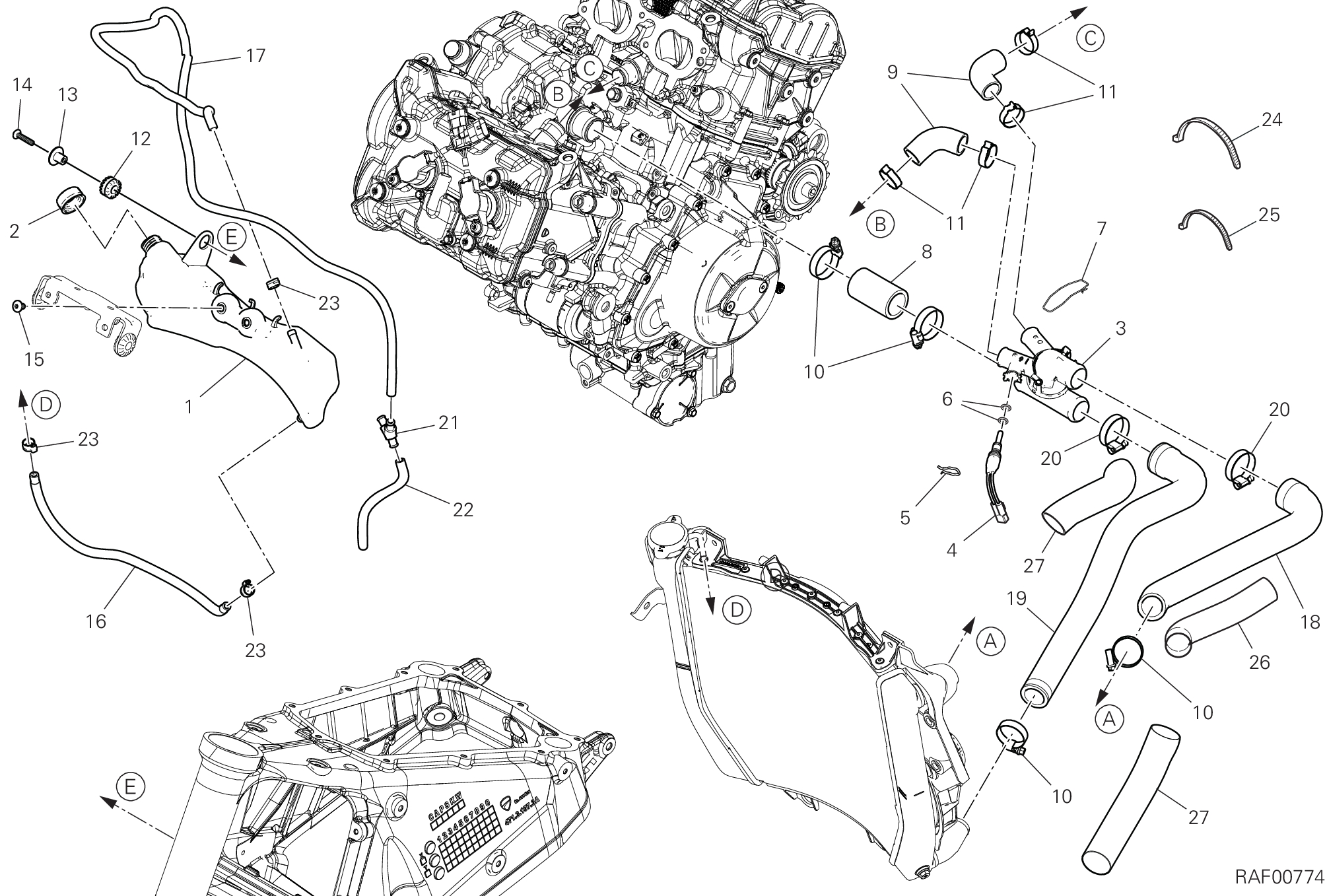 24B CIRCUIT DE REFROIDISSEMENT POUR DIAVEL FOR BENTLEY 2024