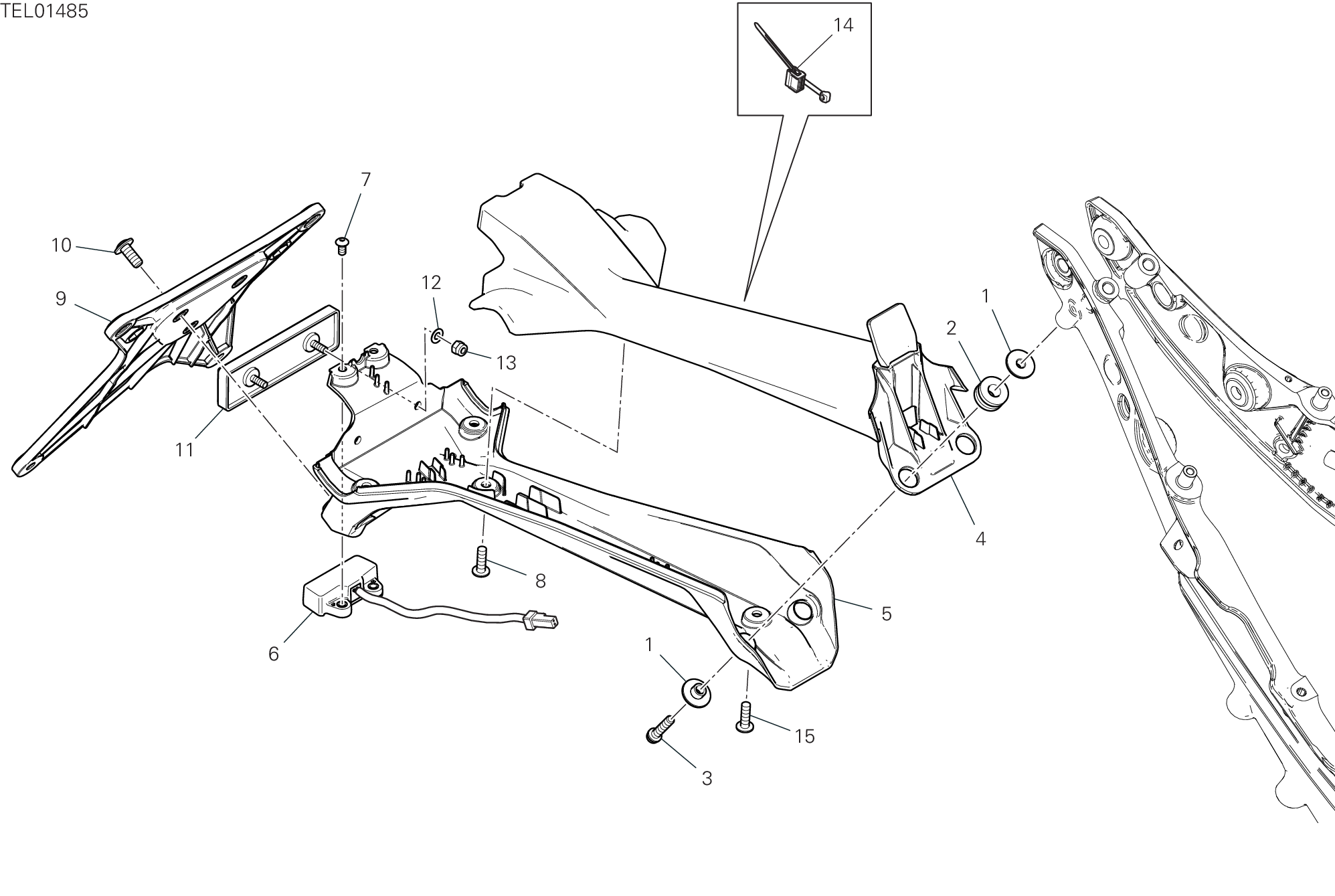 21A PORTE BALAI POUR SUPERBIKE PANIGALE V4 2018
