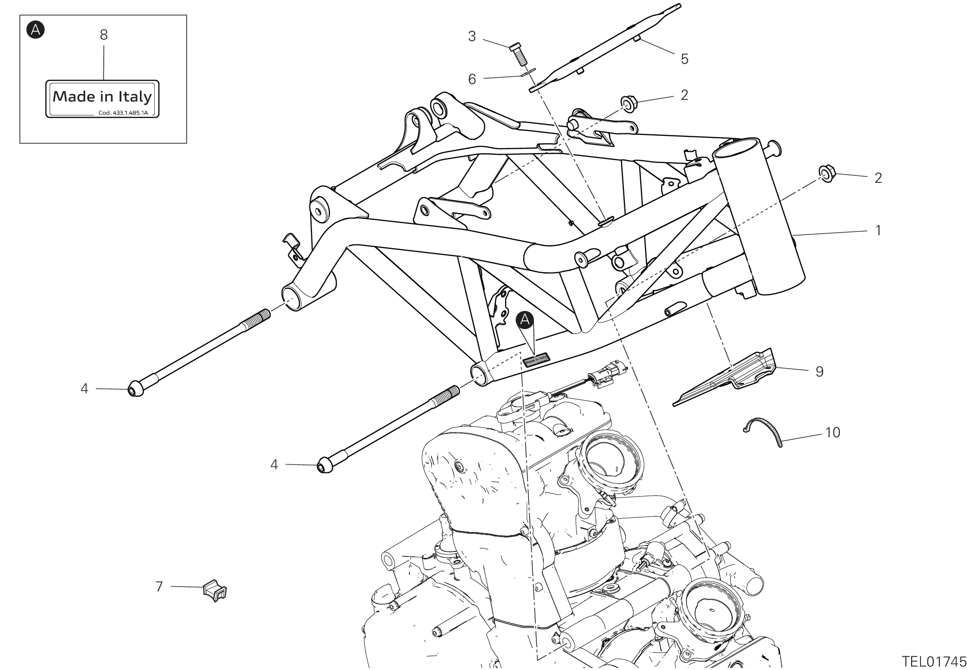32A CADRE POUR HYPERMOTARD 950 SP 2024