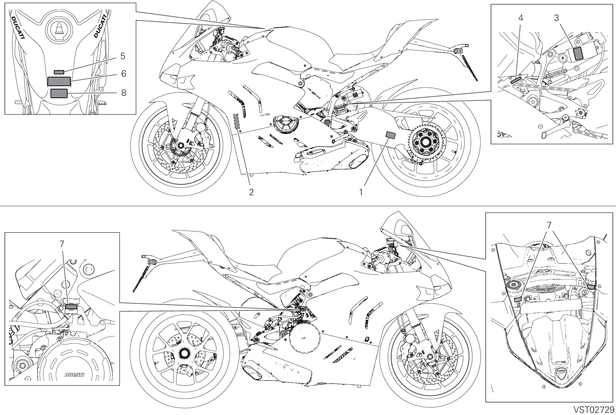38A POSITIONNEMENT DE PLACEMENT POUR SUPERBIKE PANIGALE V4 2022 WORLD CHAMPION MOTOGP REPLICA 63 2024