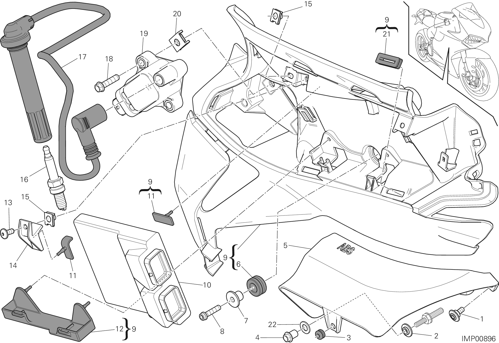 18B IMPIANTO ELETTRICO DESTRO POUR SUPERBIKE 1199 PANIGALE SUPERLEGGERA 2014
