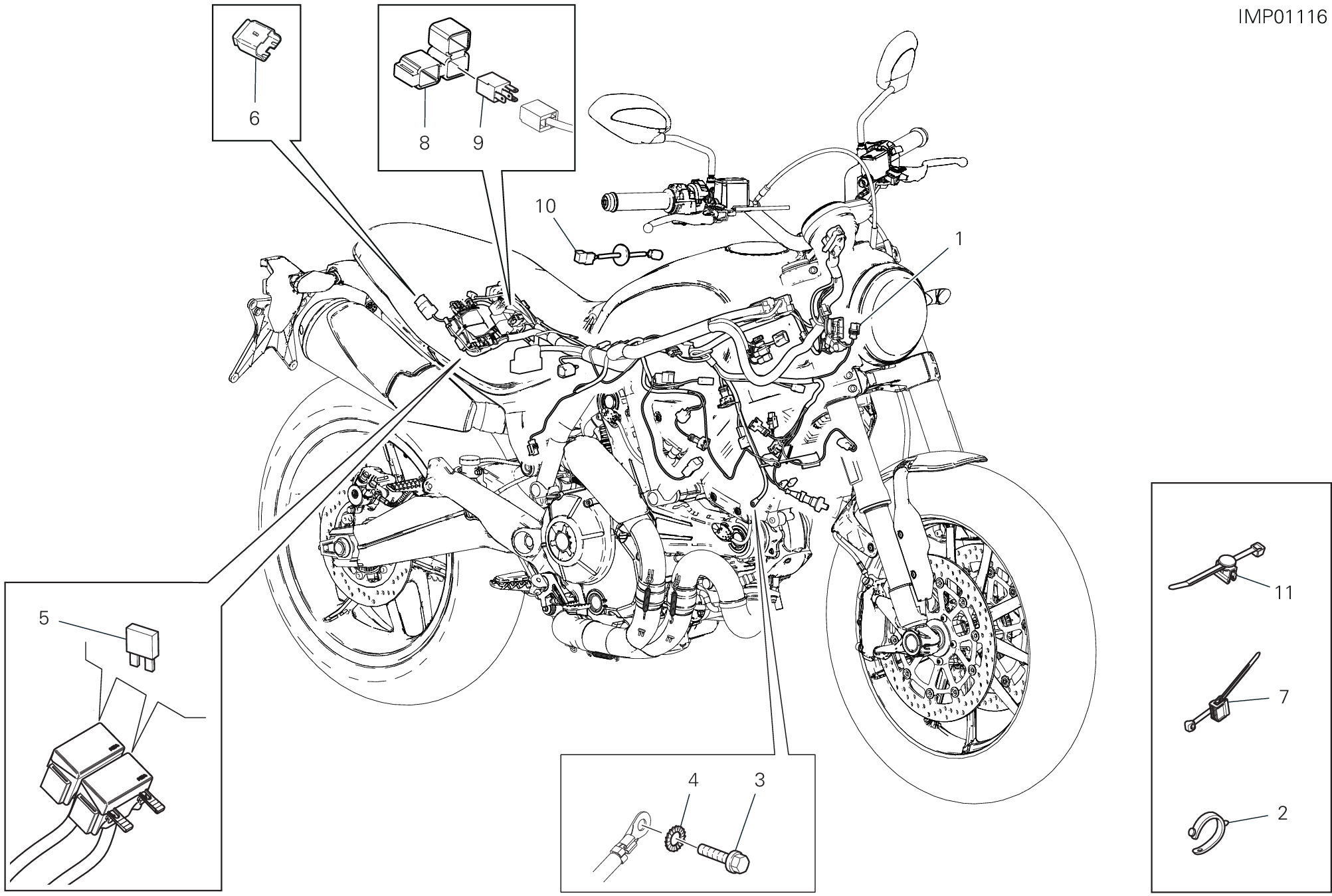13B CIRCUIT ELECTRIQUE VEHICULE POUR SCRAMBLER 1100 2018