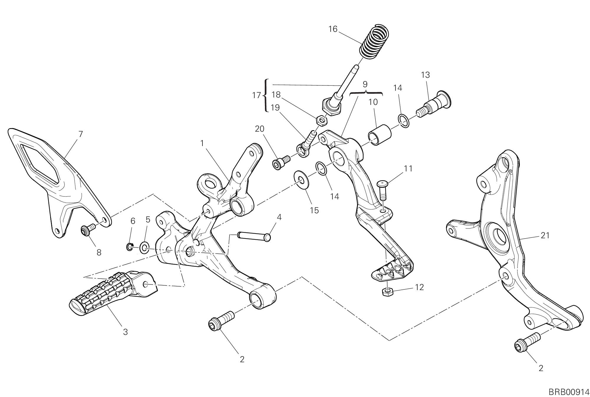 26B REPOSE PIEDS DROIT POUR SUPERBIKE PANIGALE V2 NEW 2025