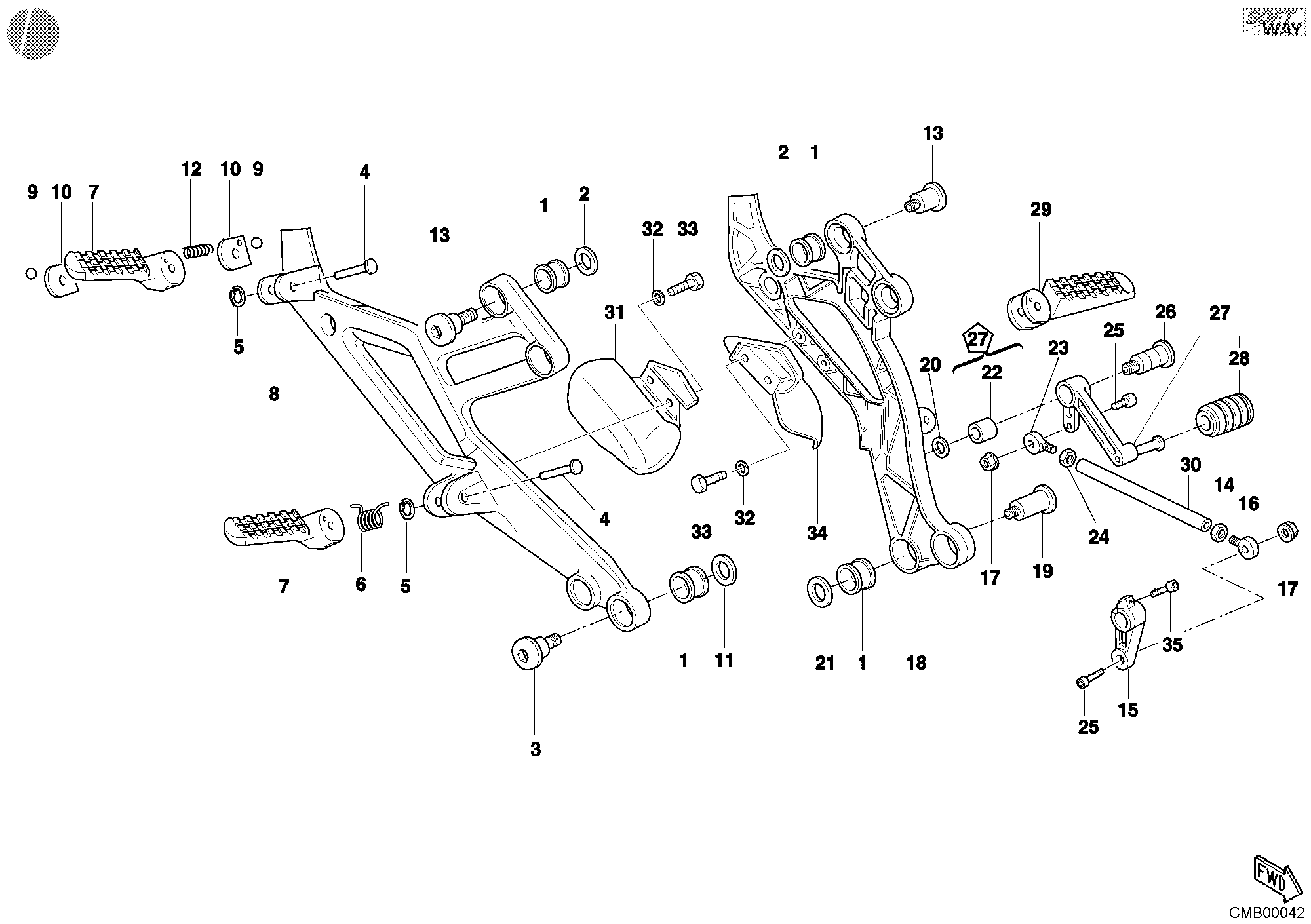 025 REPOSE PIEDS POUR MONSTER S4 2002