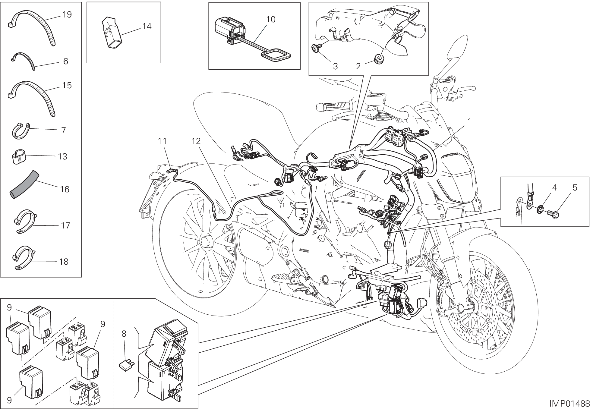 12A CIRCUIT ELECTRIQUE VEHICULE POUR DIAVEL 1260 2022