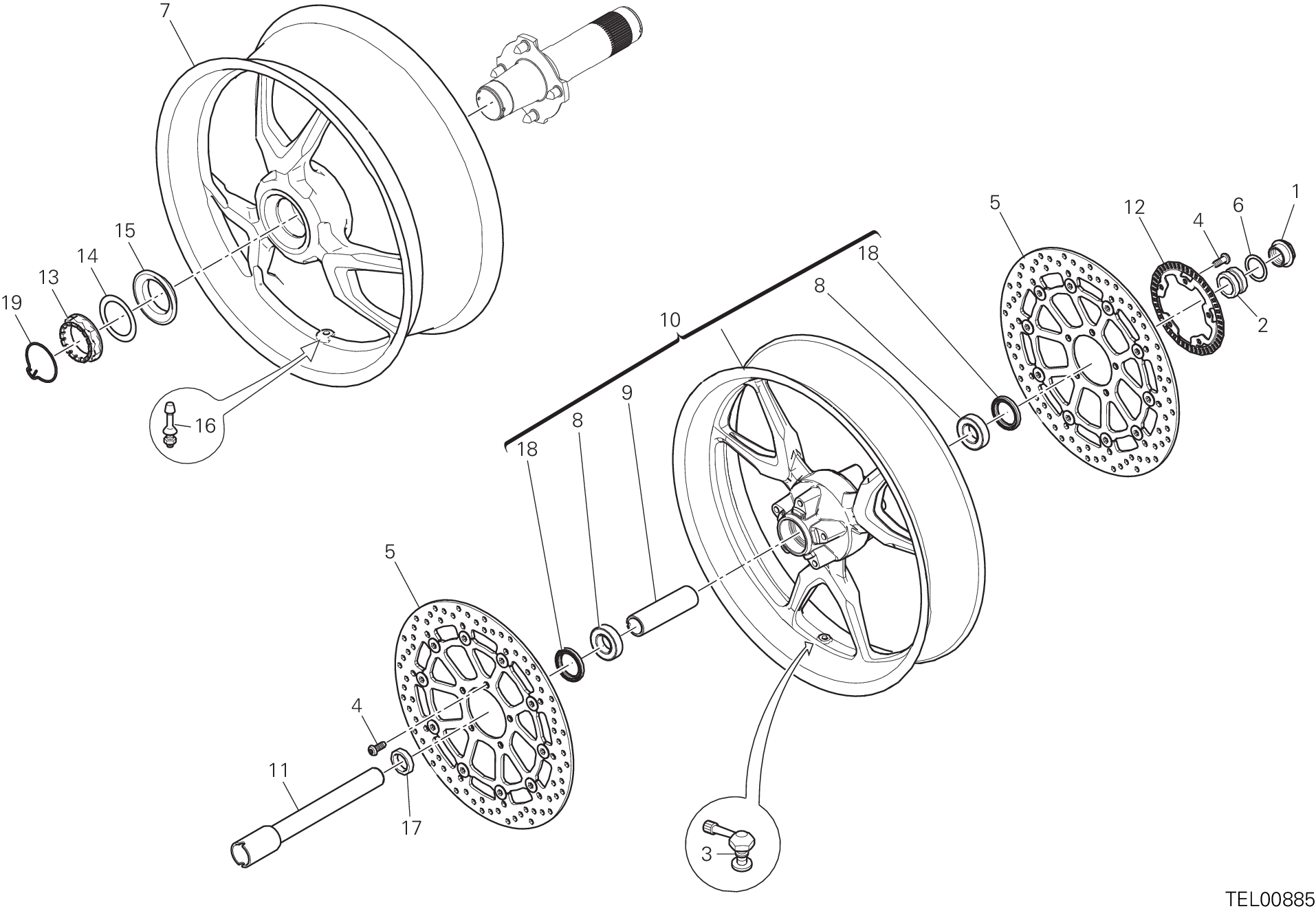 026 ROUES POUR MULTISTRADA 1200 ABS 2015