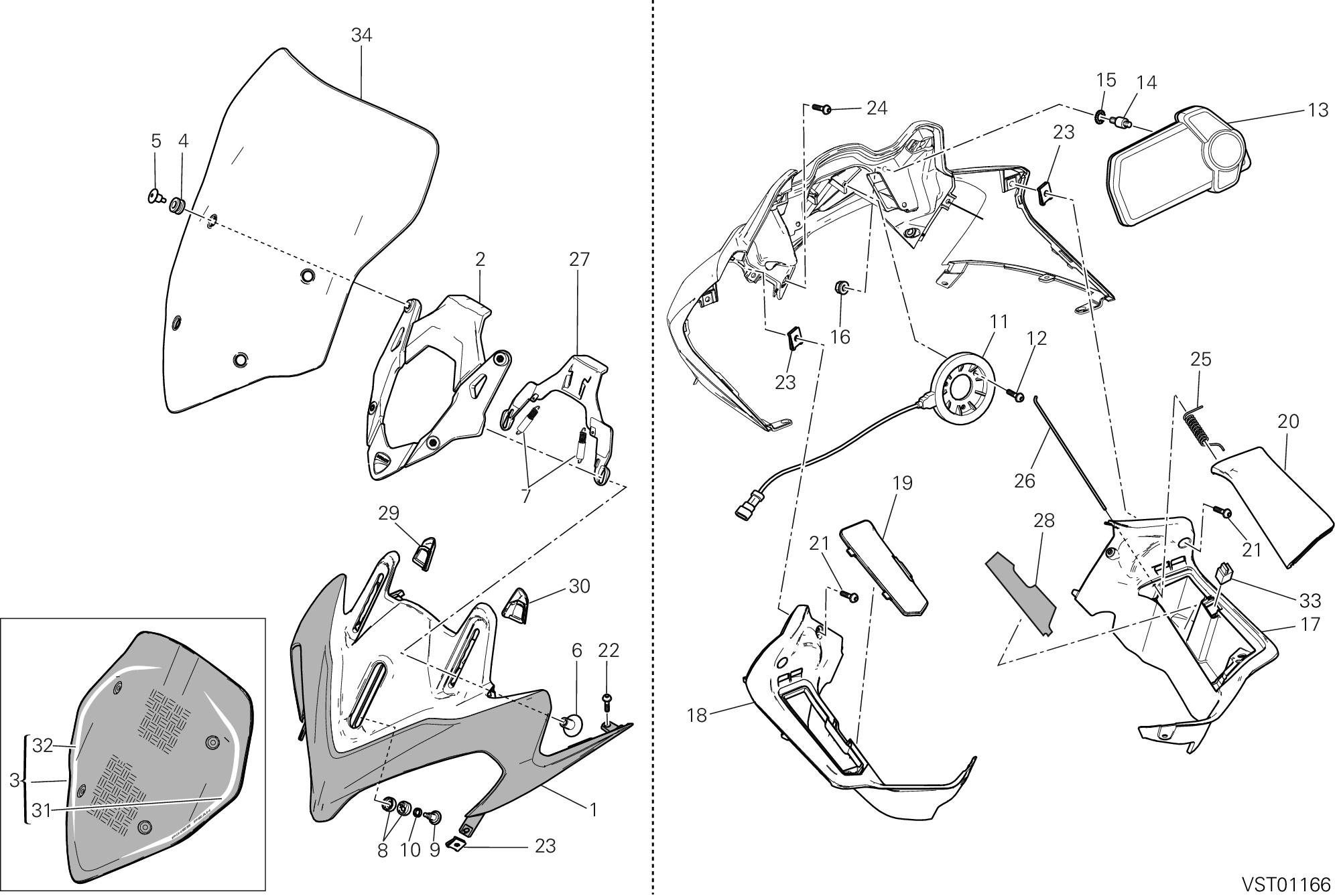034 CAPOT AVANT POUR MULTISTRADA 1200 S PIKES PEAK 2014