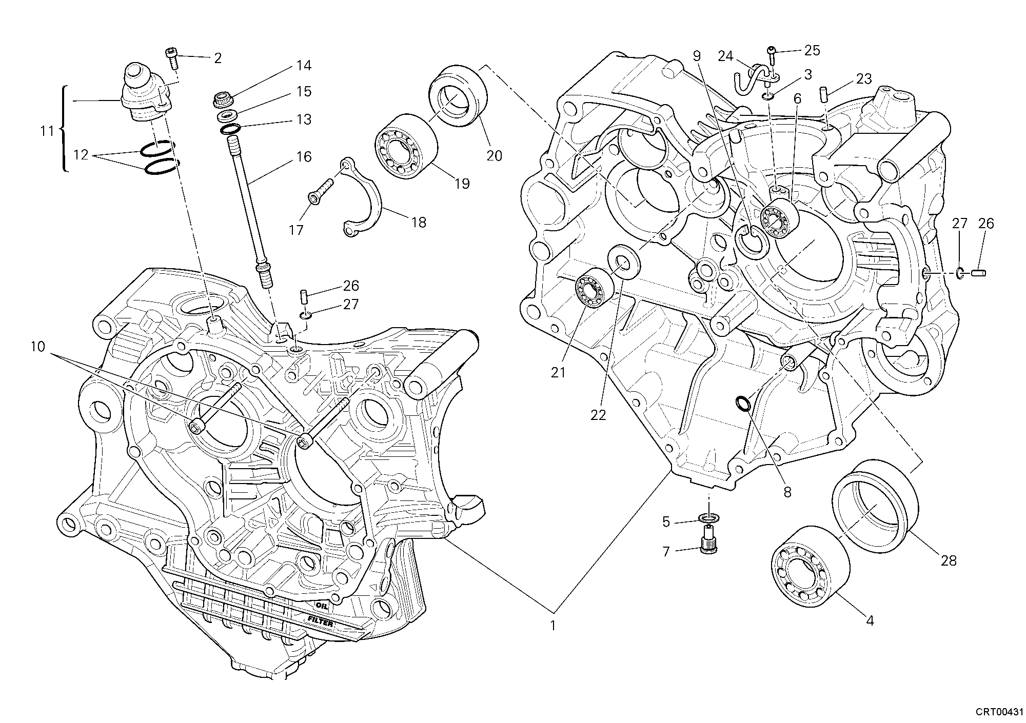 010 CARTER MOTEUR POUR SUPERBIKE 1098 S 2008
