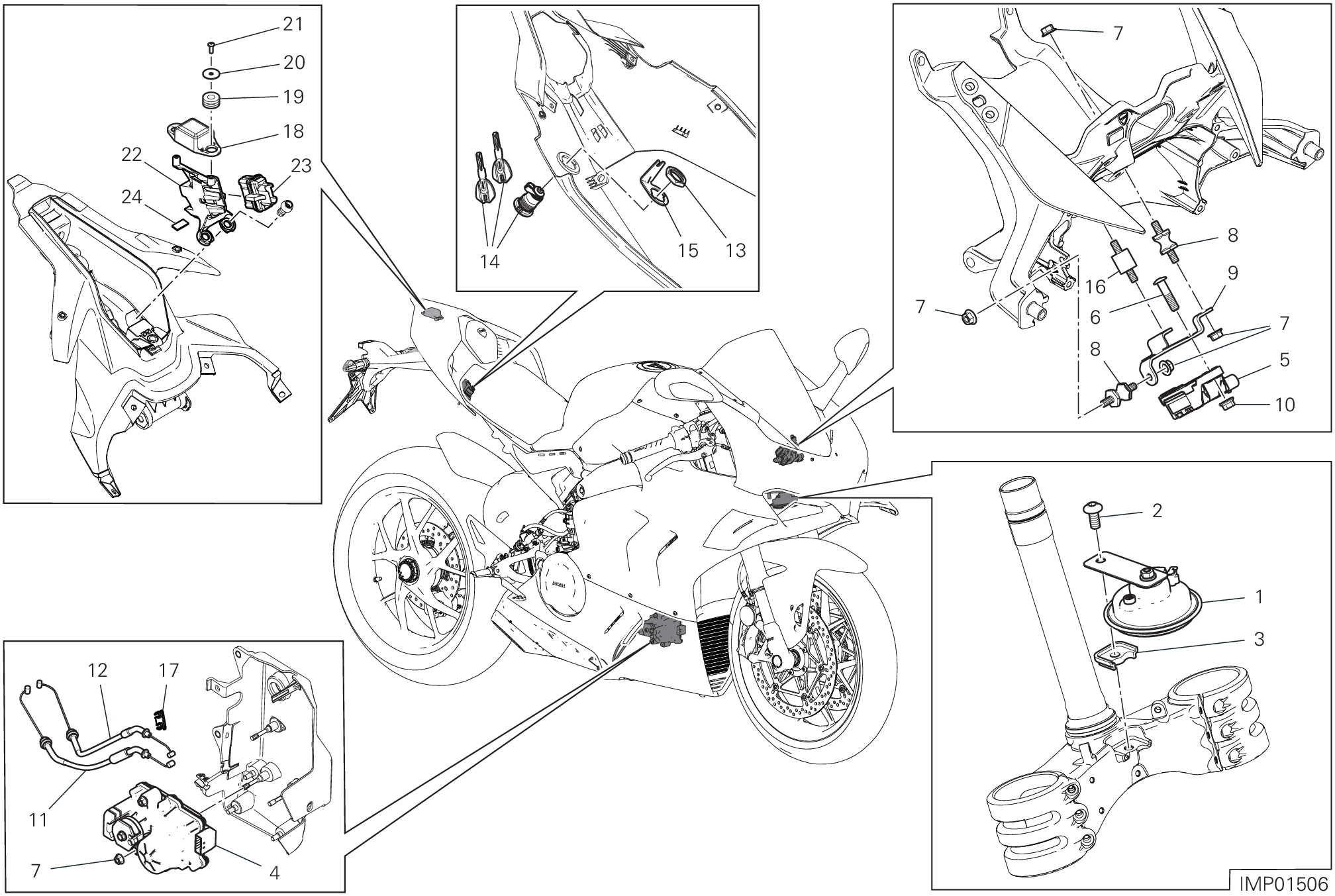 13E DISOISITIF ELECTRIQUES POUR SUPERBIKE PANIGALE V4 2022 WORLD CHAMPION MOTOGP REPLICA 63 2024