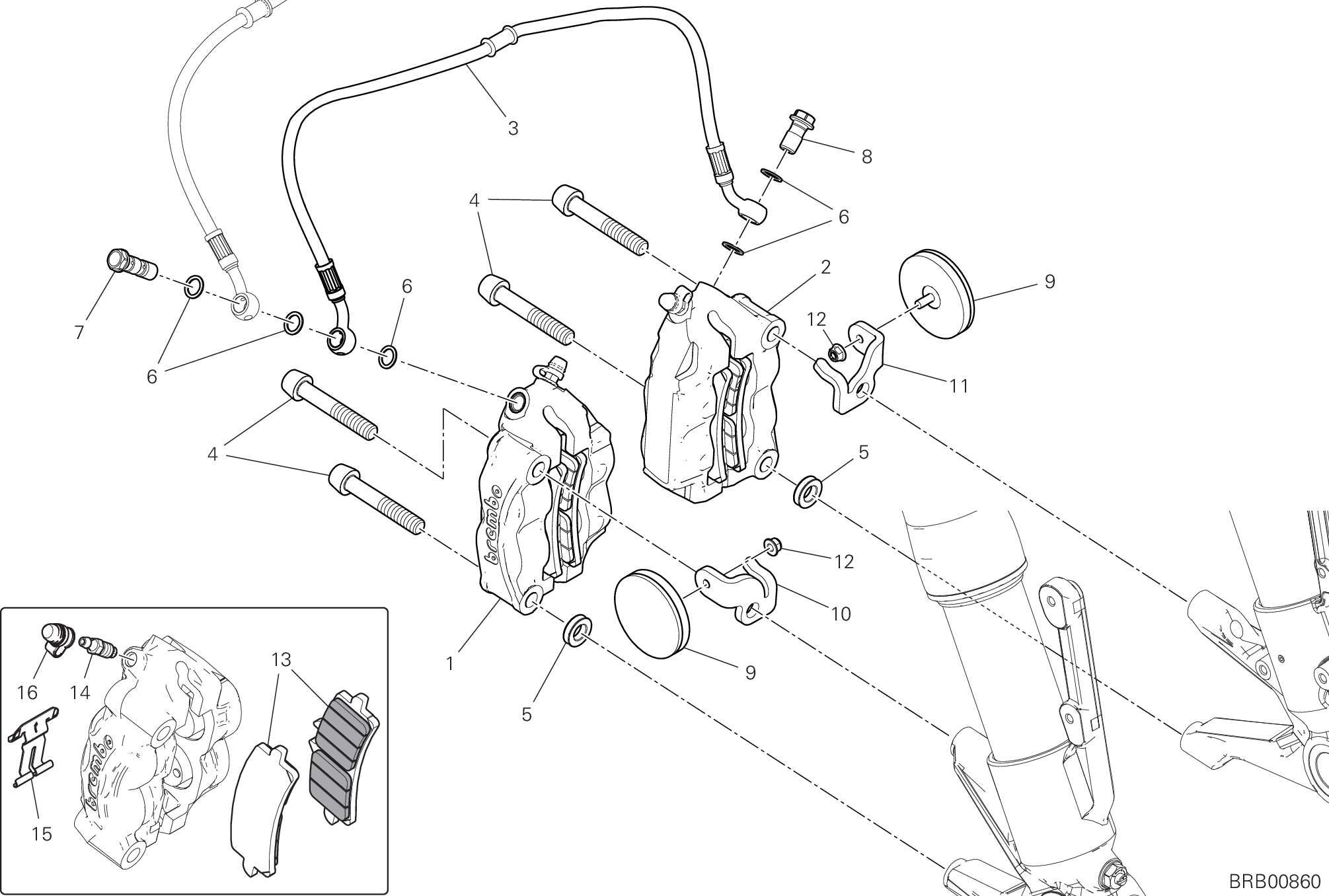 19B SYSTEME DE FREIN AVANT POUR DIAVEL V4 2023