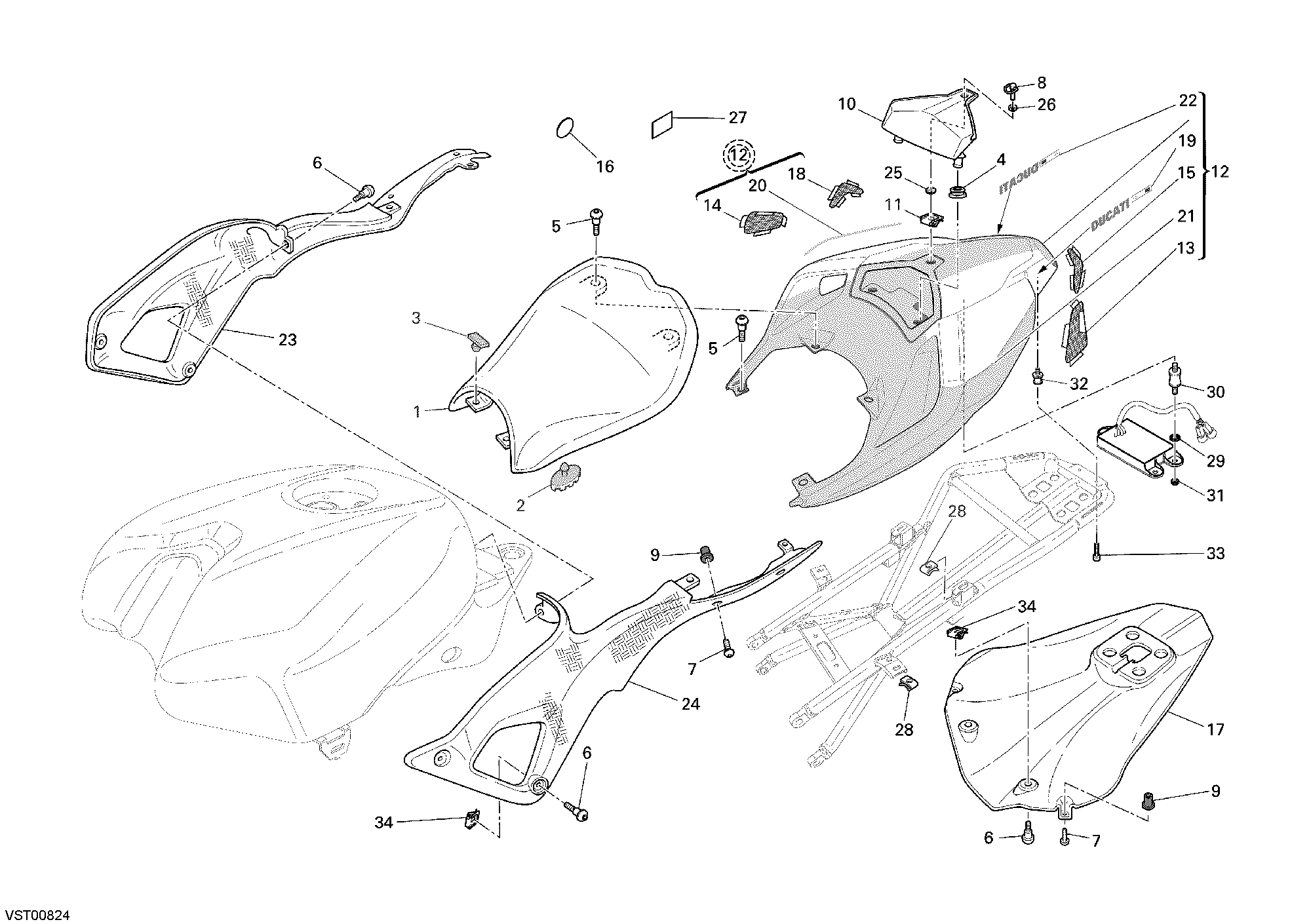 033 SELLE POUR SUPERBIKE 1098 R 2009