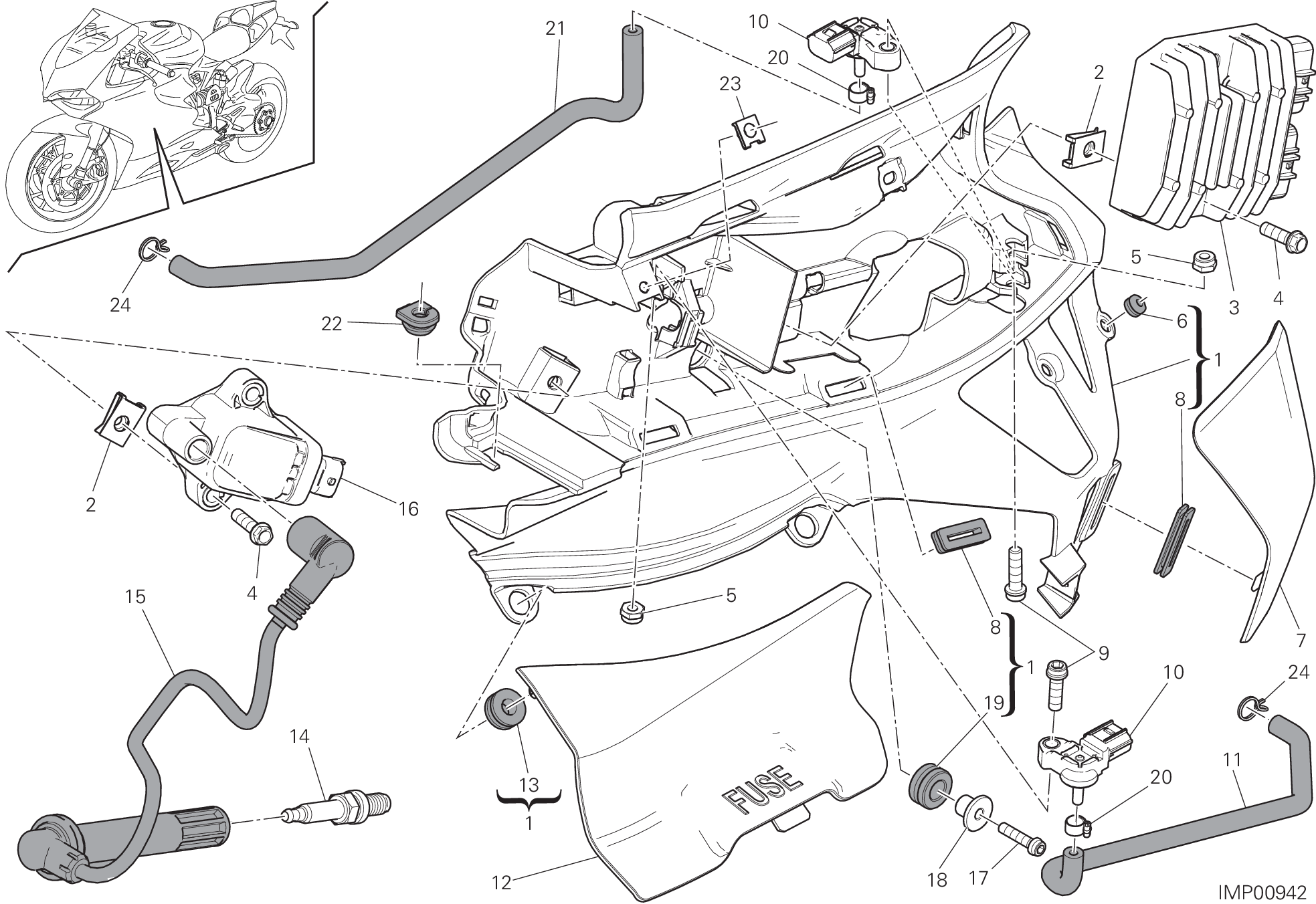 018 IMPIANTO ELETTRICO SINISTRO POUR SUPERBIKE 1299 ABS 2015