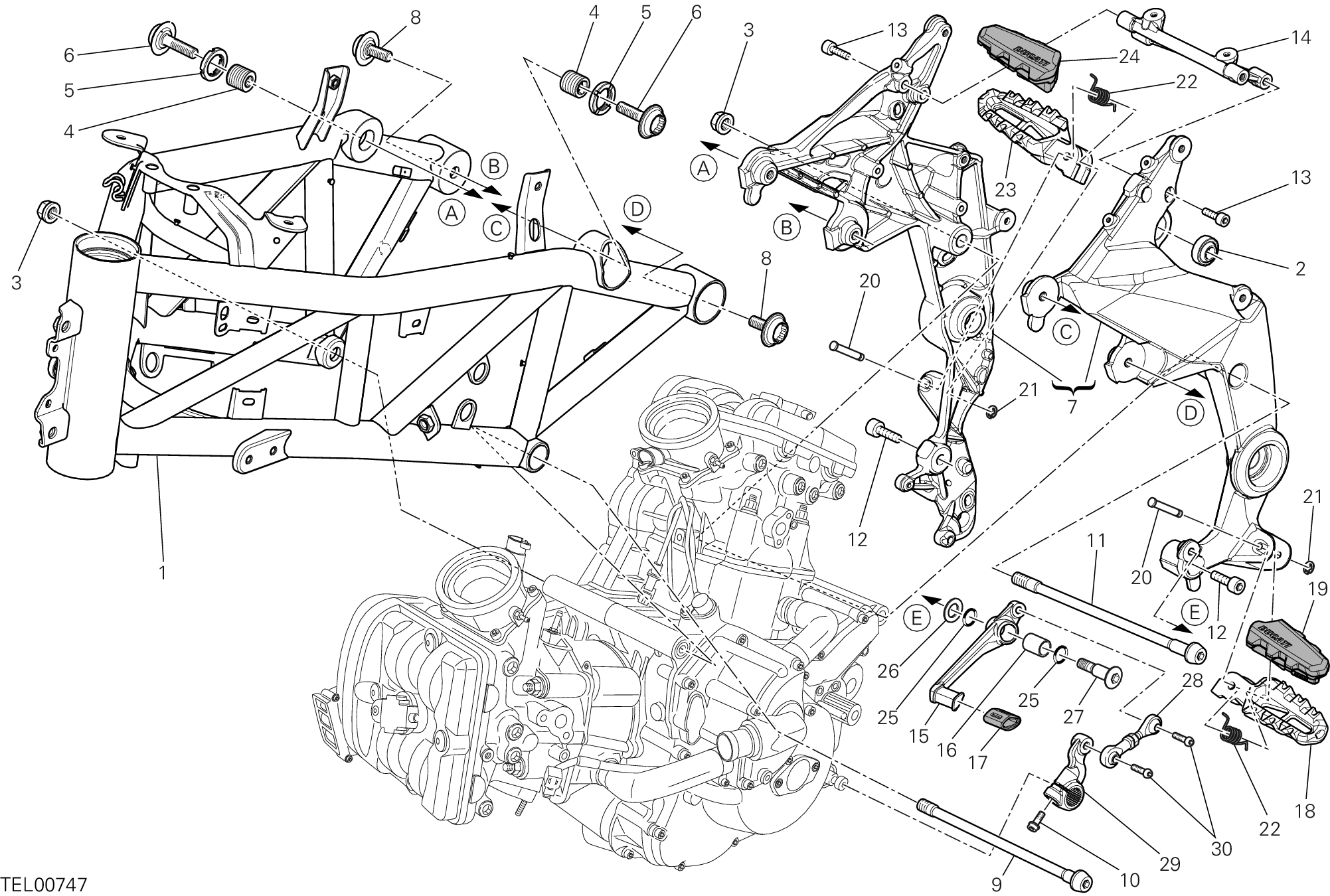 022 CADRE POUR MULTISTRADA 1200 S TOURING 2013