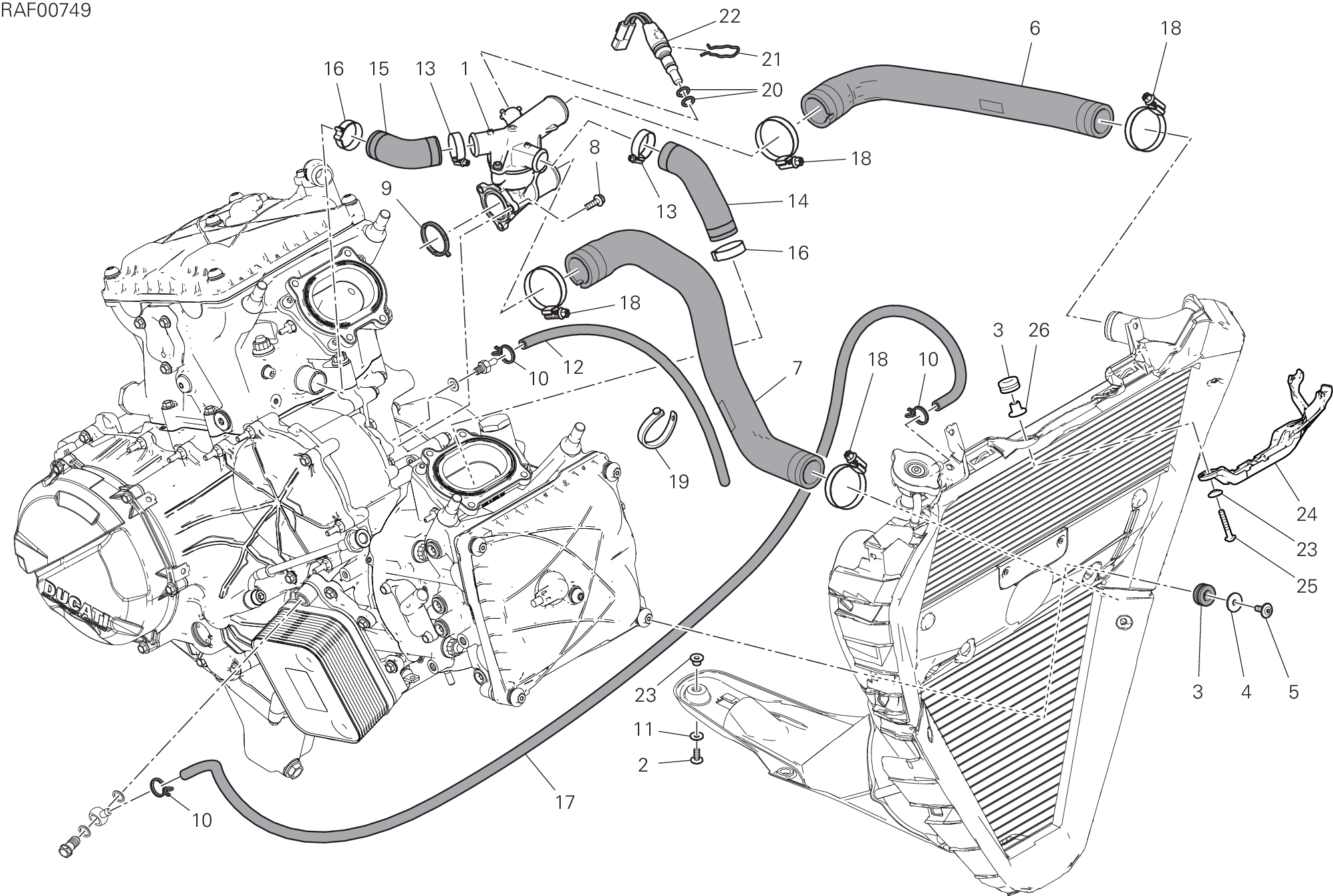 25B CIRCUIT DE REFROIDISSEMENT POUR STREETFIGHTER V2 2022