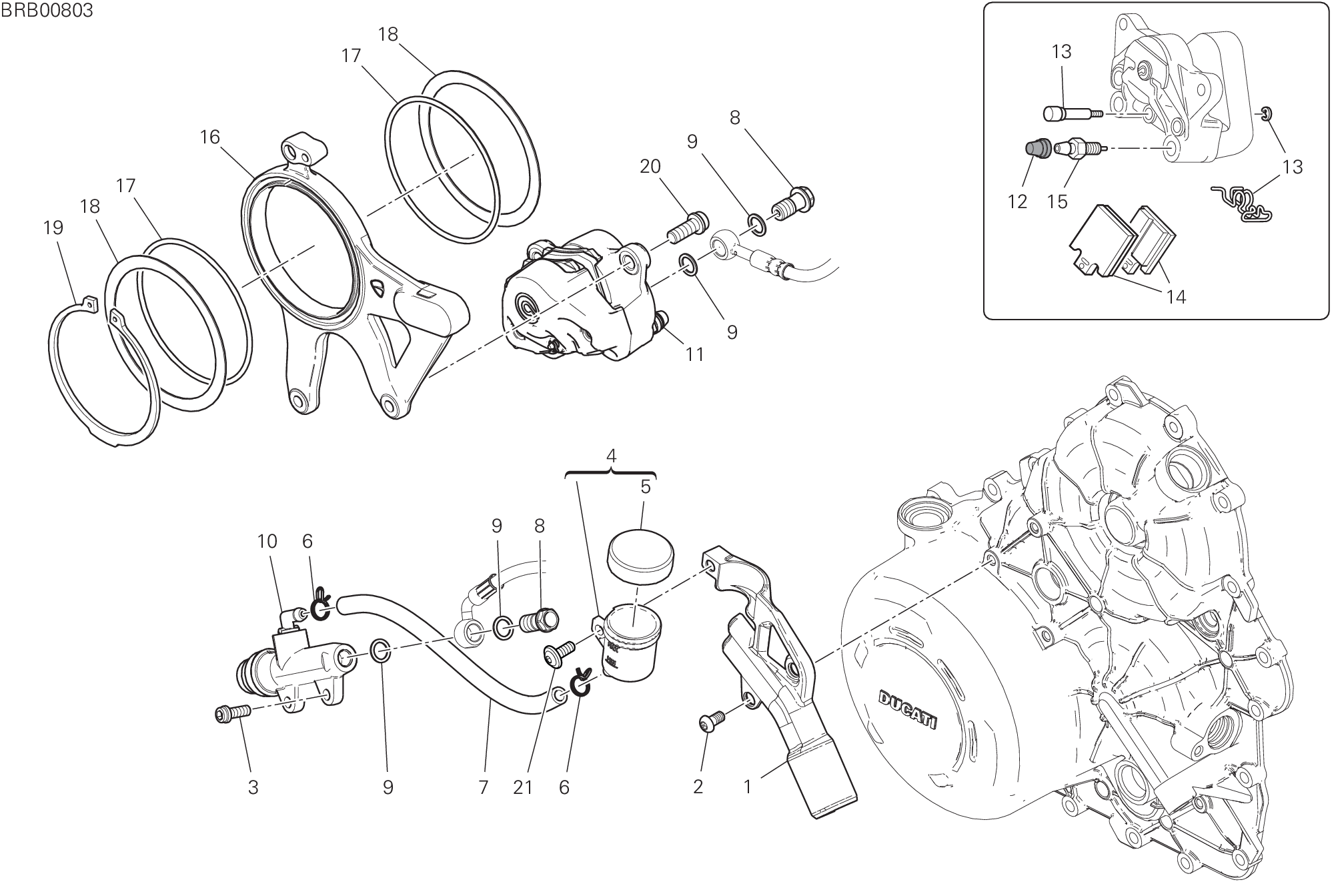 20D SYSTEME DE FREIN ARRIERE POUR SUPERBIKE PANIGALE V4 S 2021