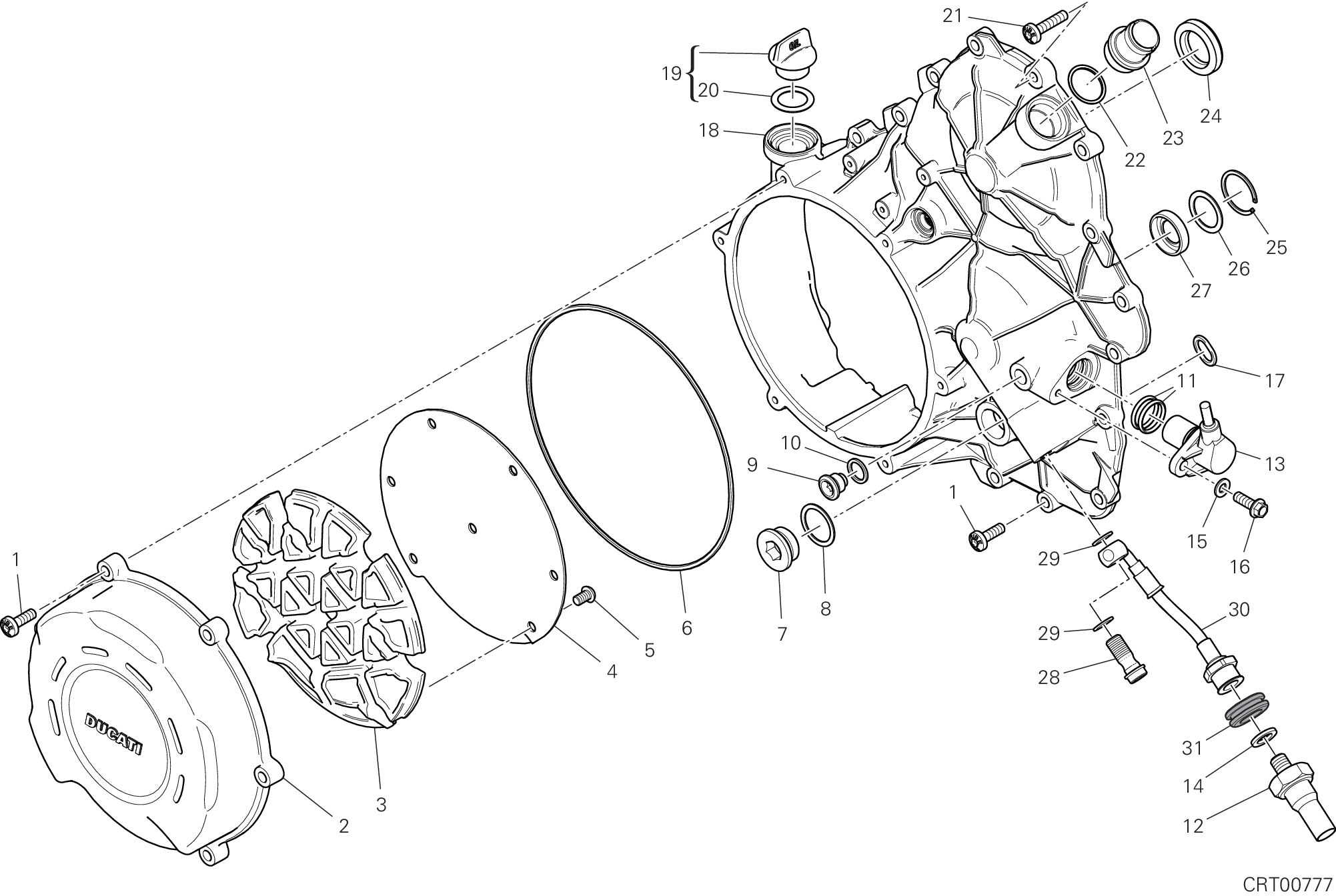 04A COUVERCLE EMBRAYAGE POUR SUPERBIKE PANIGALE V4 S 2018