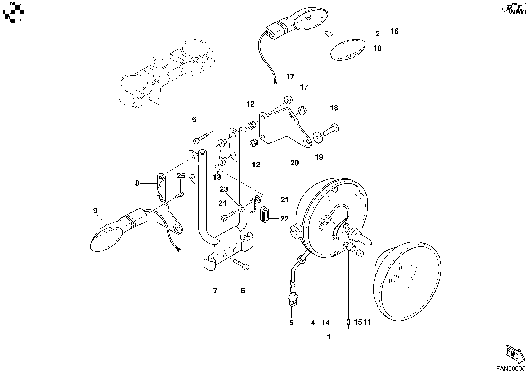 024 FEU AVANT POUR MONSTER 600 2001