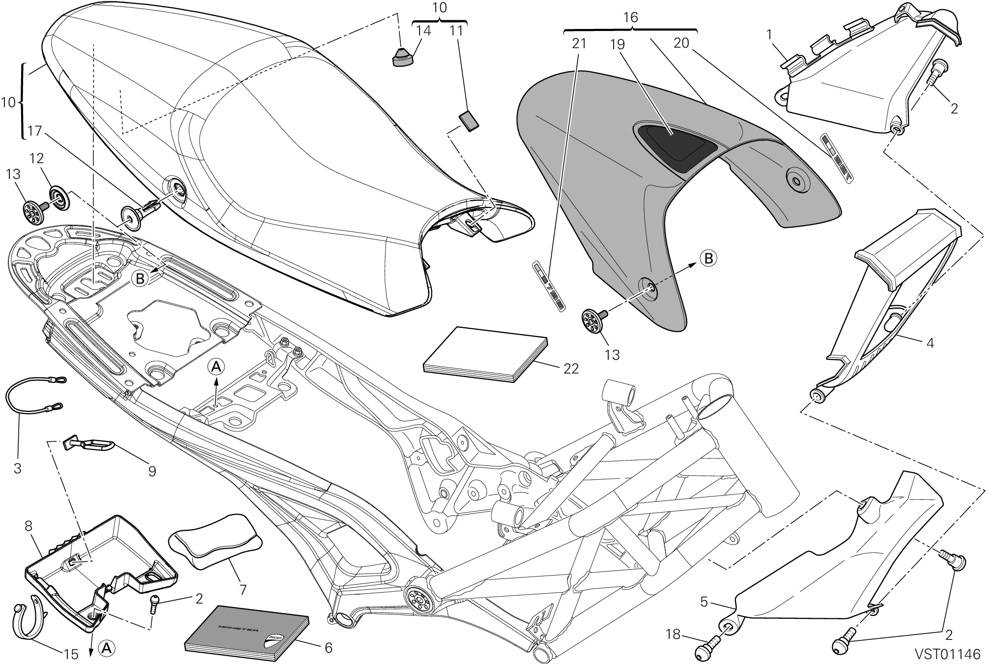 037 SELLE POUR MONSTER 796 ABS 2013