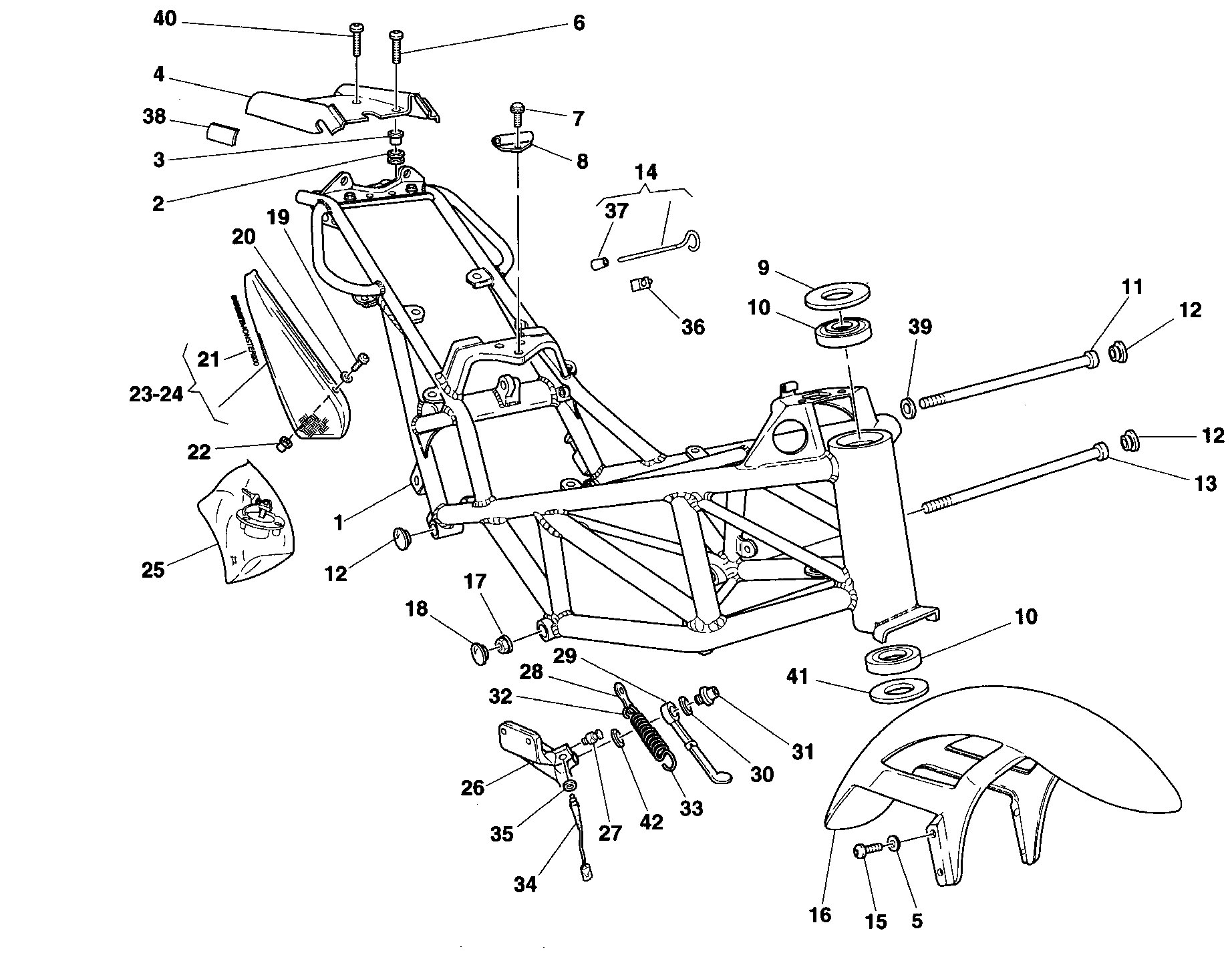 028 CADRE POUR MONSTER 900 1998