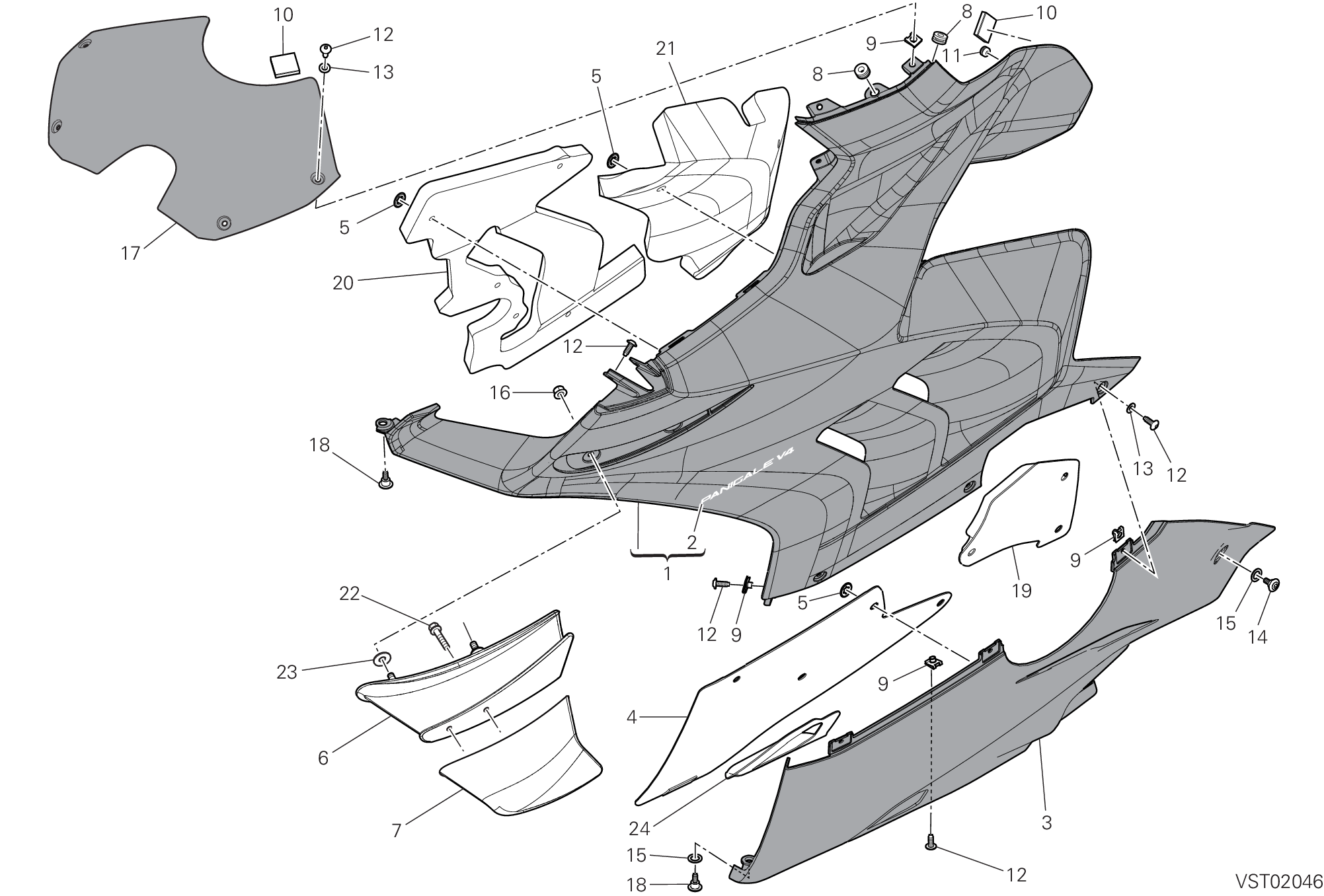 37C CARENE GAUCHE POUR SUPERBIKE PANIGALE V4 2020