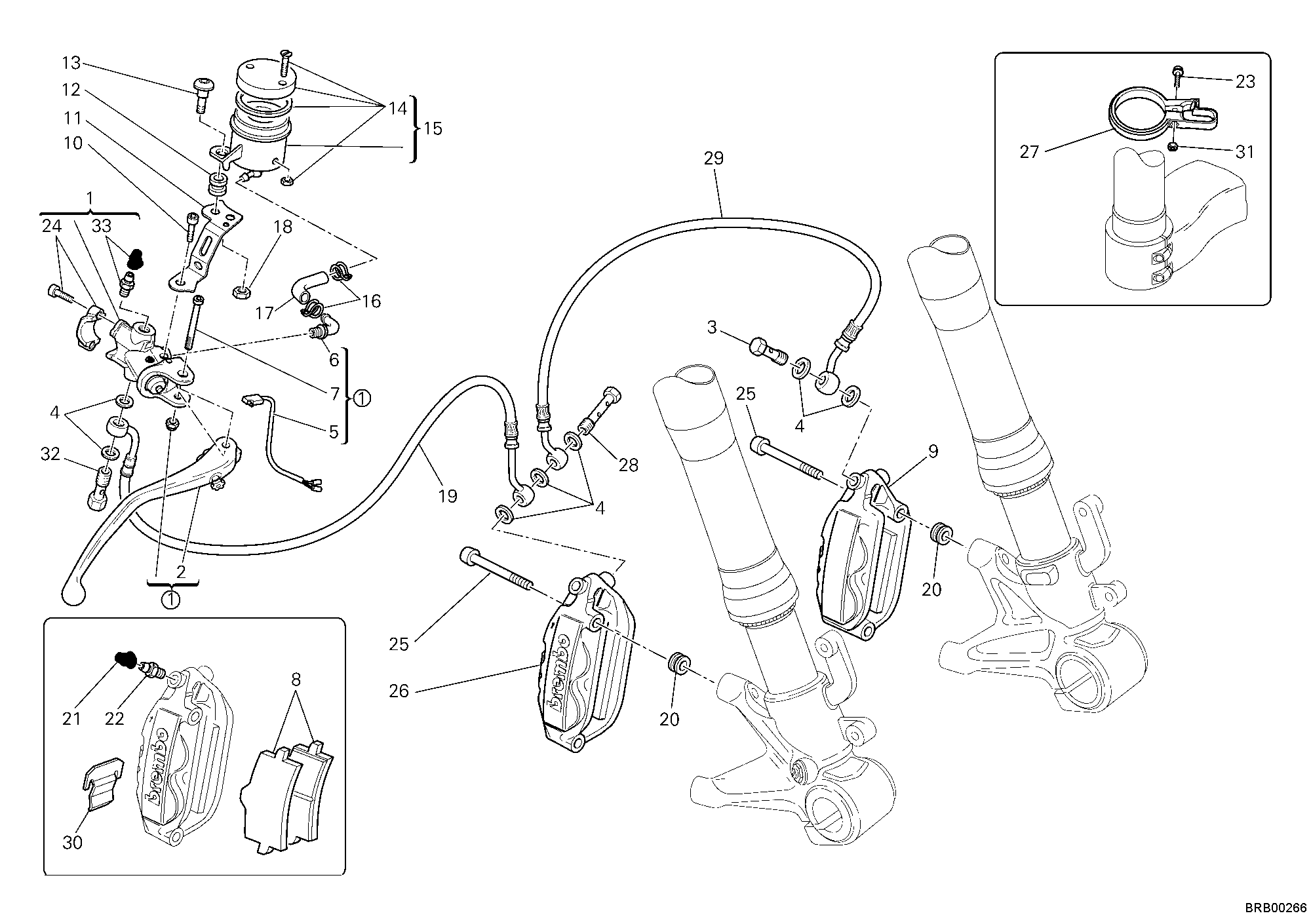 024 SYSTEME DE FREIN AVANT POUR SUPERBIKE 1098 2008