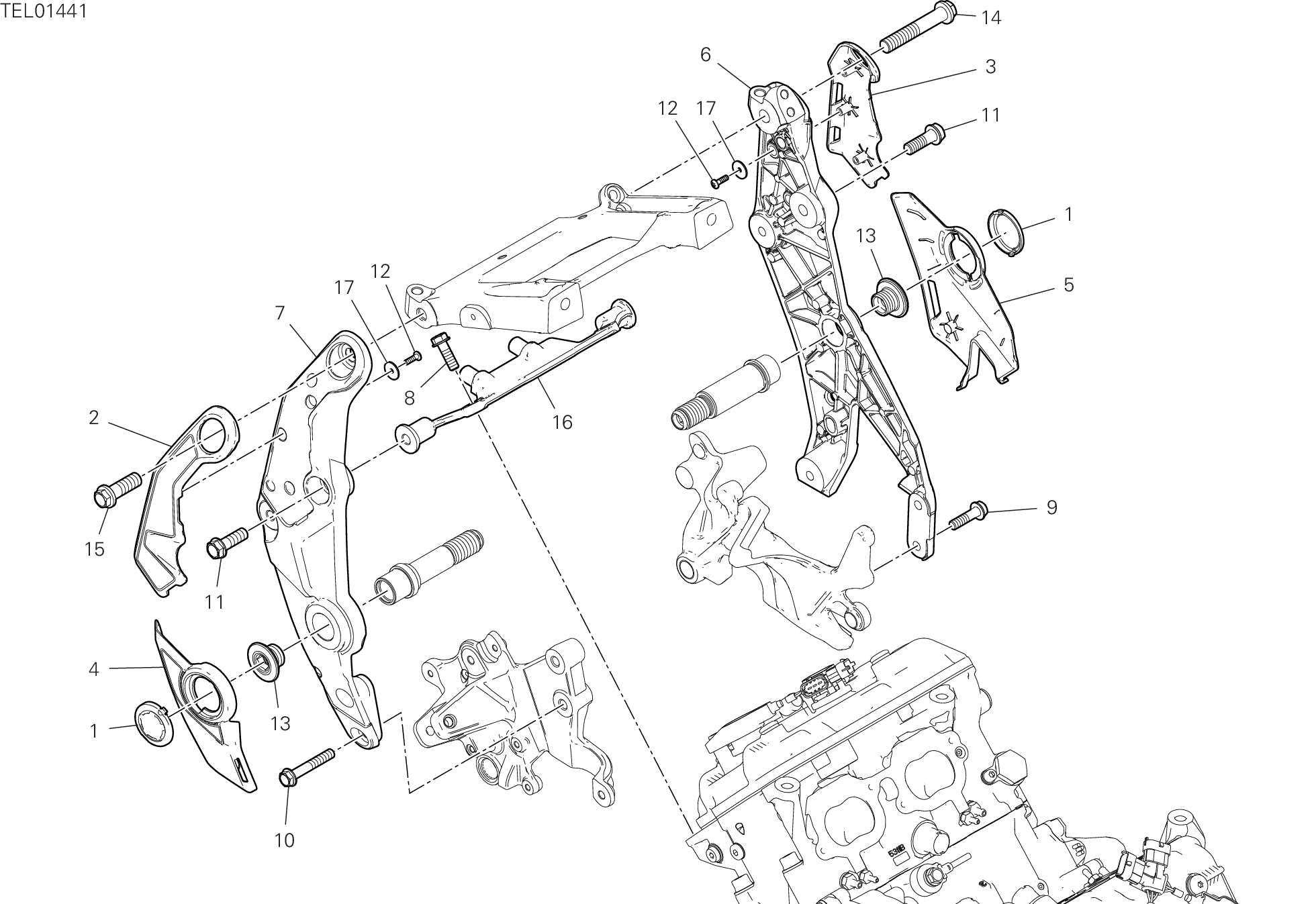 33C ENSEMBLE PLAQUES CADRE POUR MULTISTRADA V4 RALLY RADAR 2023