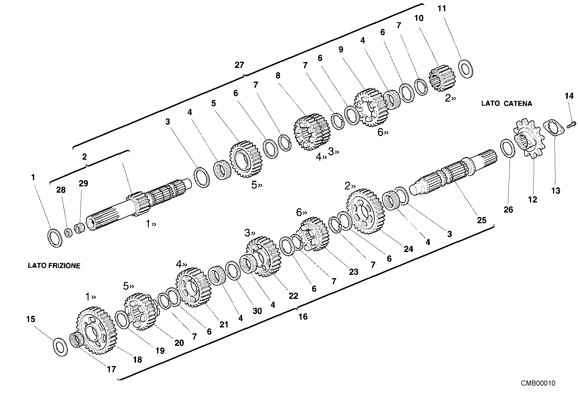 003 BOITE DE VITESSES POUR SUPERBIKE 748 S 2000