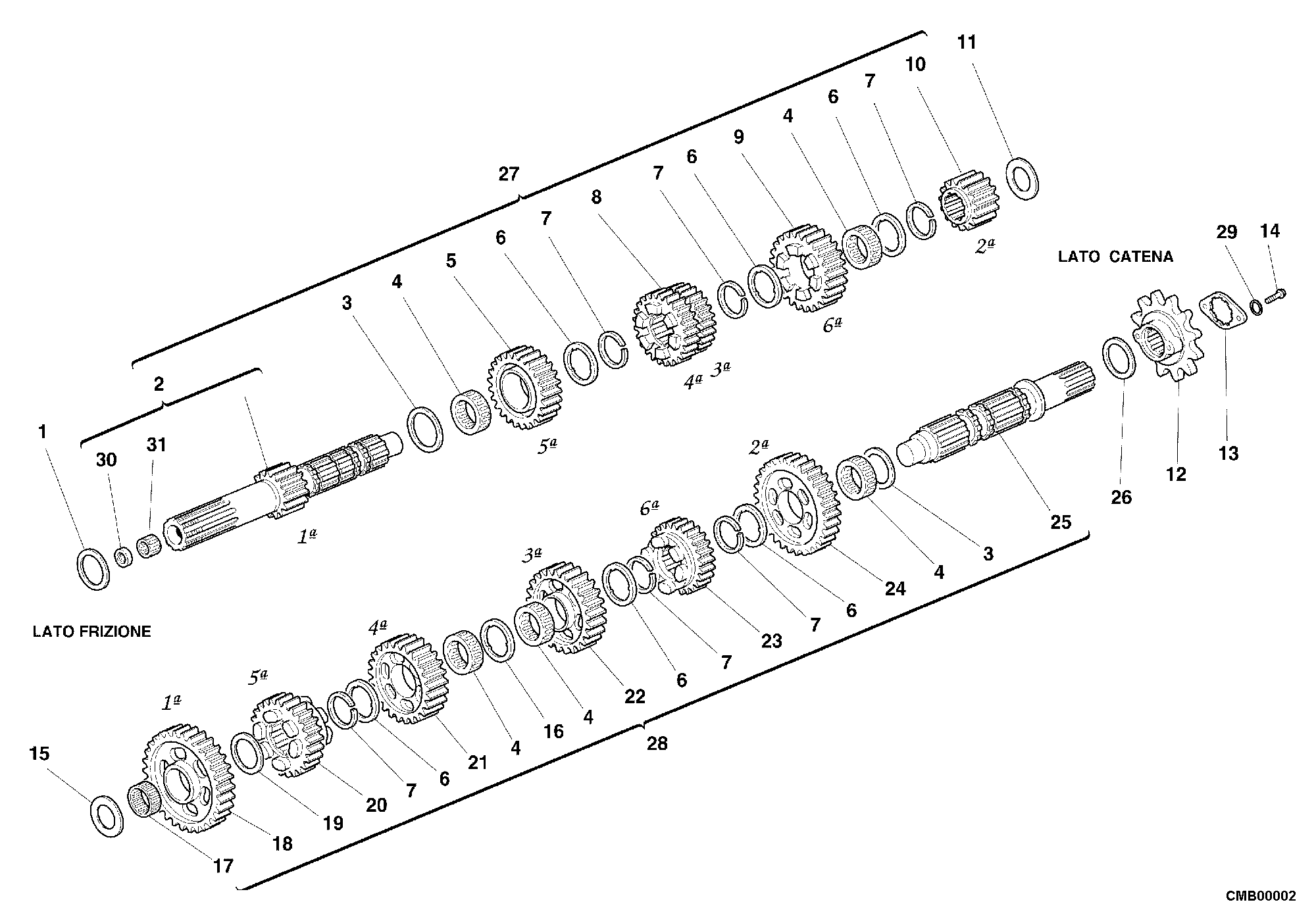 003 BOITE DE VITESSES POUR SUPERSPORT 900 SS 2000