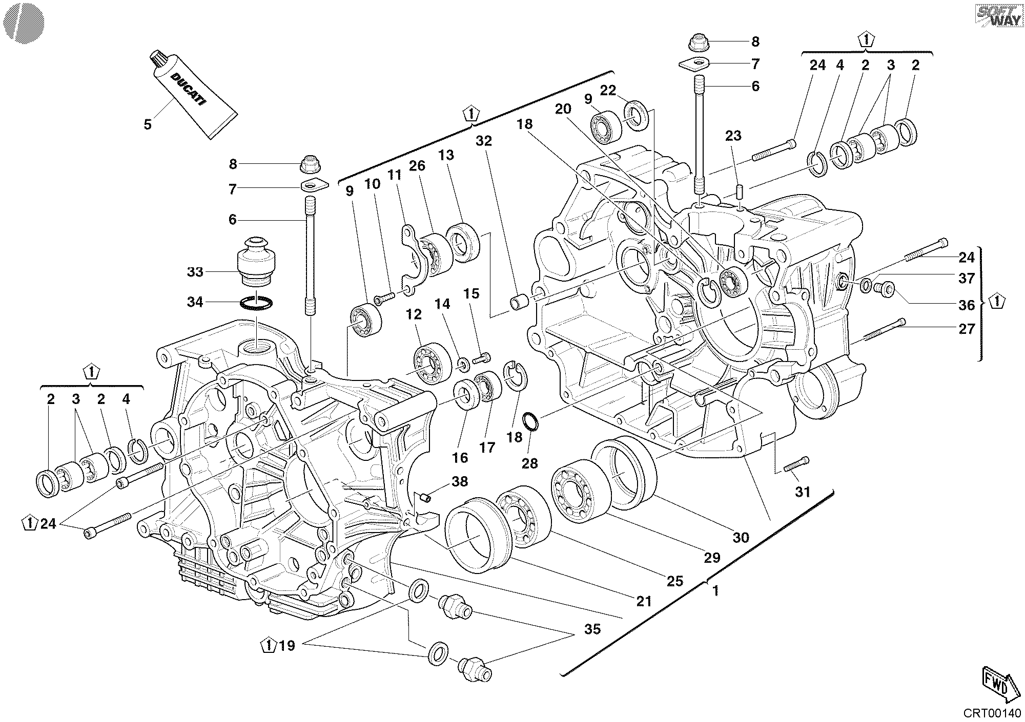 010 CARTER MOTEUR POUR MONSTER 1000 2003