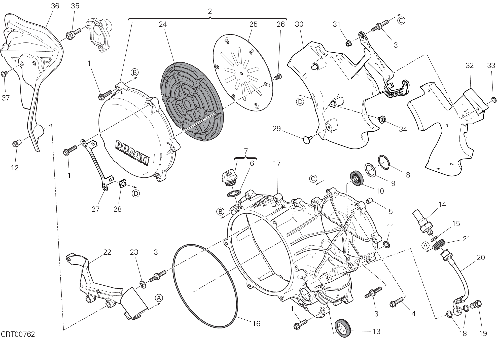 005 COUVERCLE DEMBRAYAGE DISTRIBUTION POUR SUPERBIKE 1299R FINAL EDITION 2018