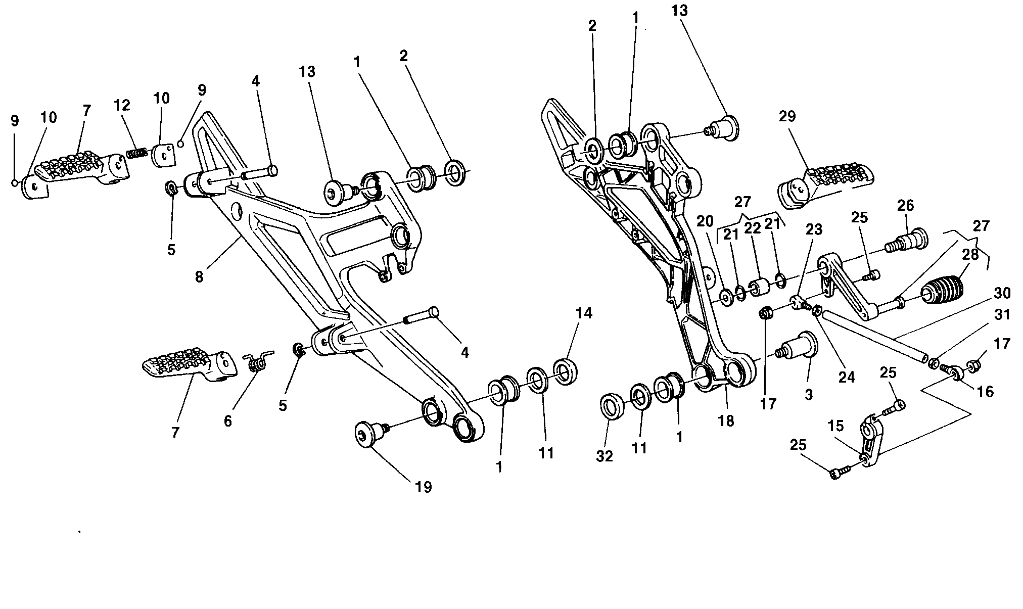 029 REPOSE PIEDS POUR MONSTER 600 DARK 1998