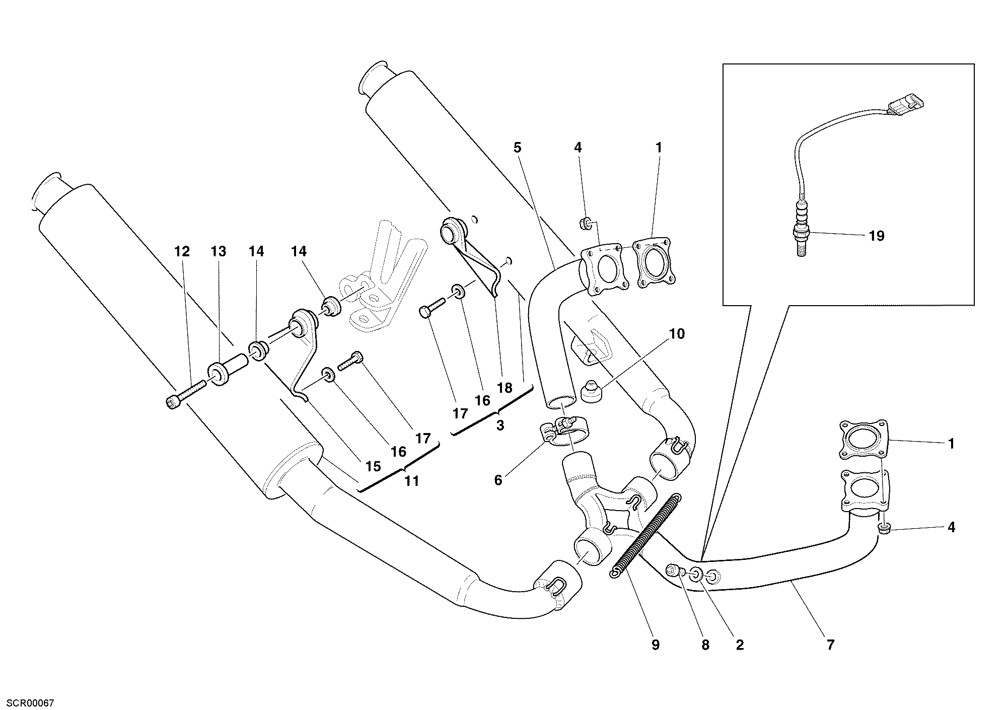017 ECHAPPEMENT POUR SPORT TOURING ST3 S ABS 2006